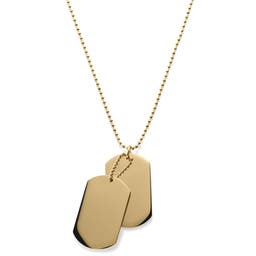 Gold-Tone Double Dog Tag Necklace 