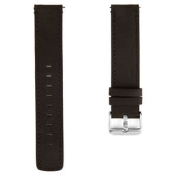 Pasek do zegarka w czarno-srebrnym kolorze z czarnymi ściegami