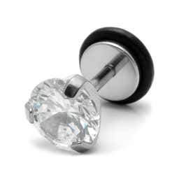 8mm Round Cubic Zirconia Stud Earring