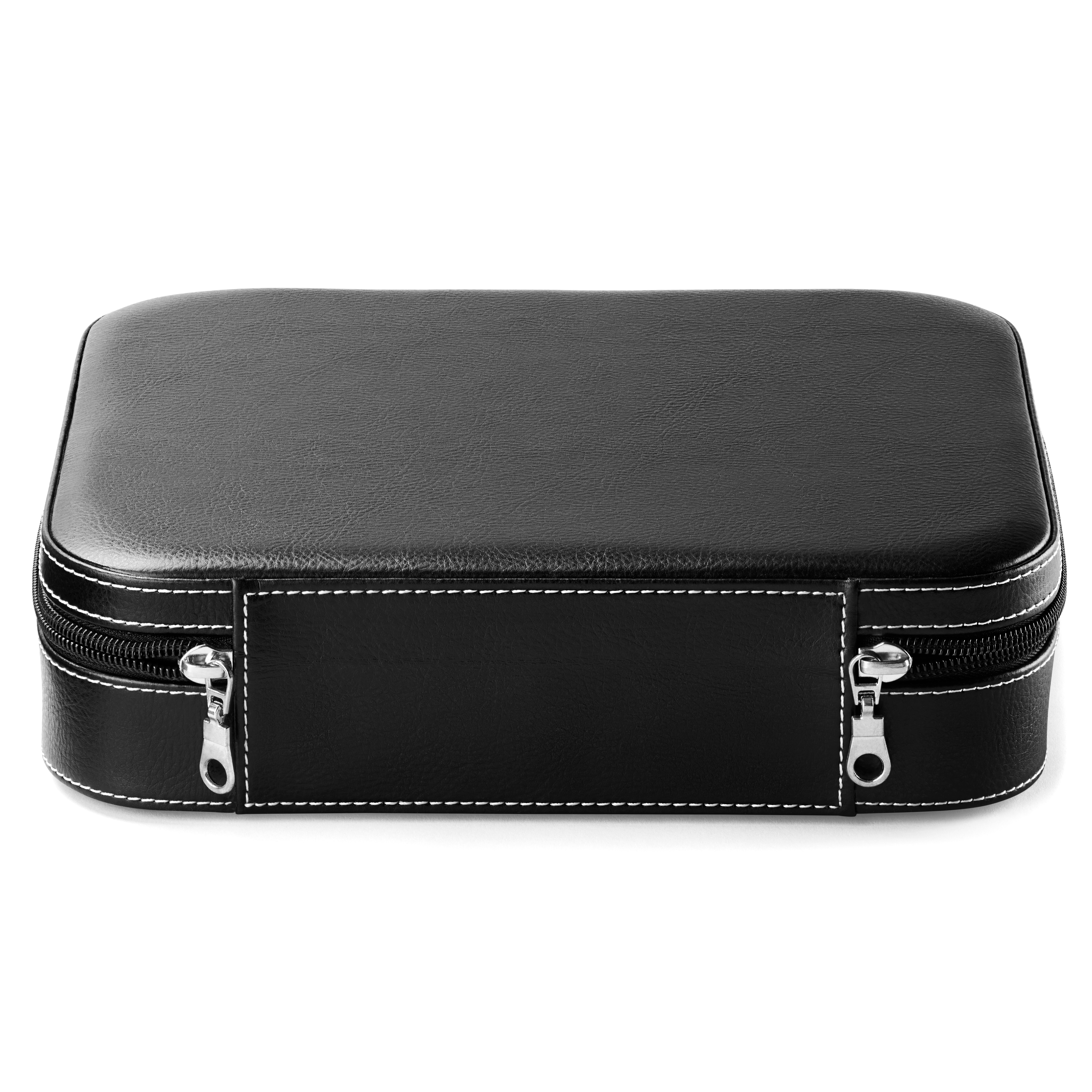 Custodia per occhiali in ecopelle nera – 3 paia - 3