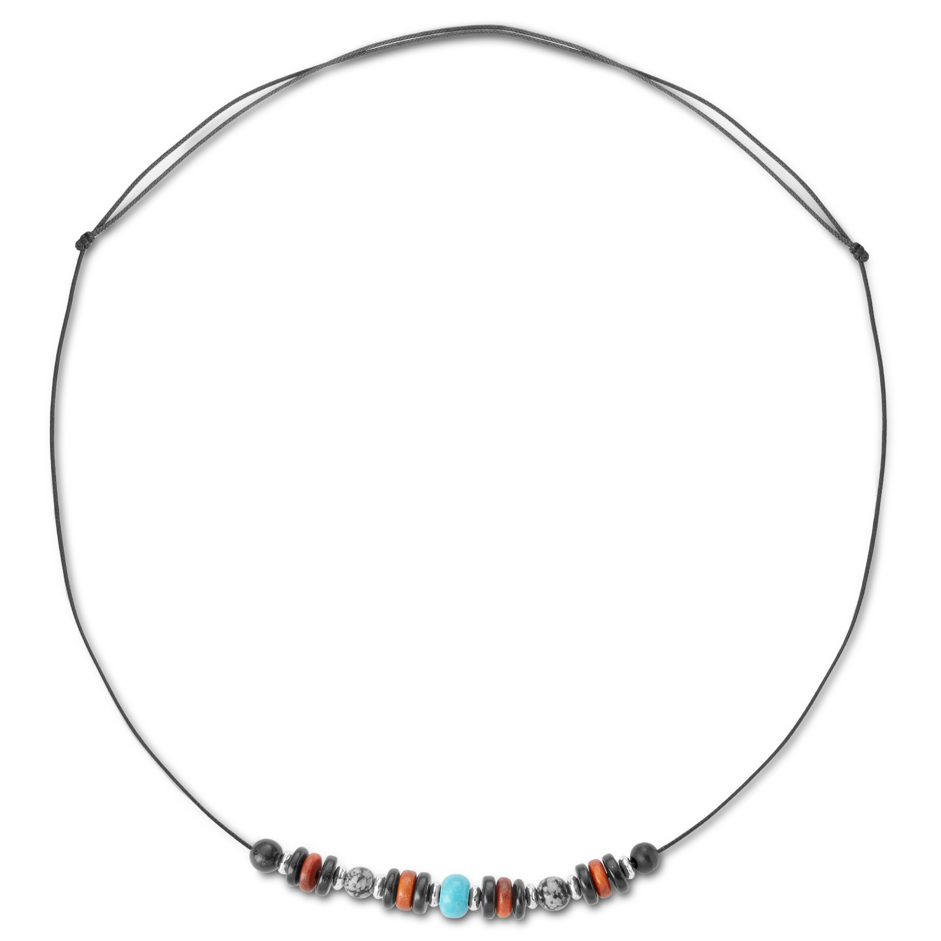 Waun Leather & Beads Necklace - 3