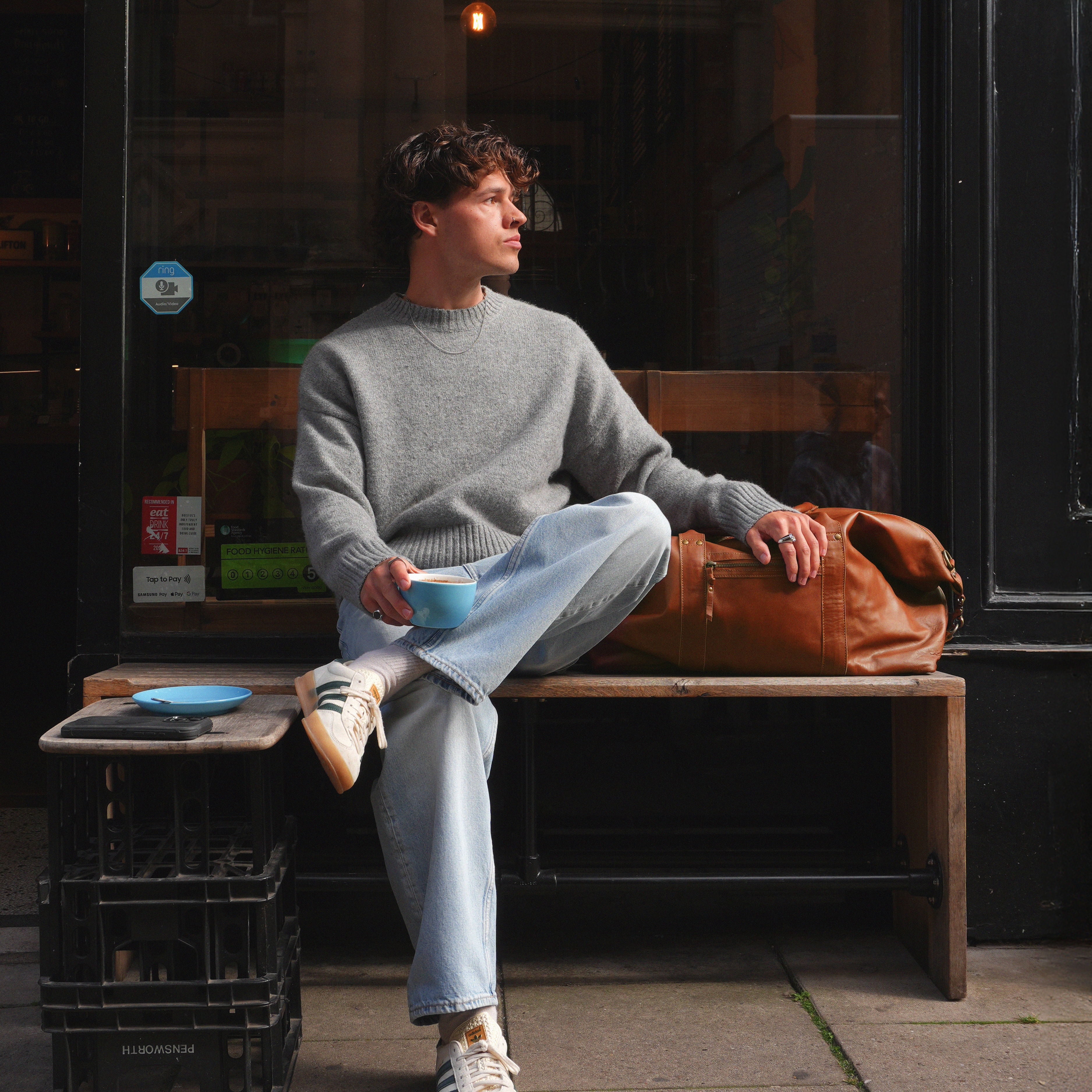 Fidei | Mocha Full Grain Goat Leather Travel Bag - 3