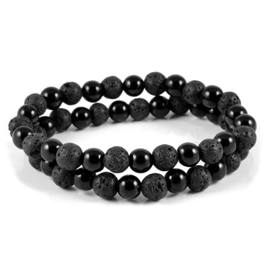 Ruwe Armband van Zwarte Steen Ruwe Armband van Zwarte Steen