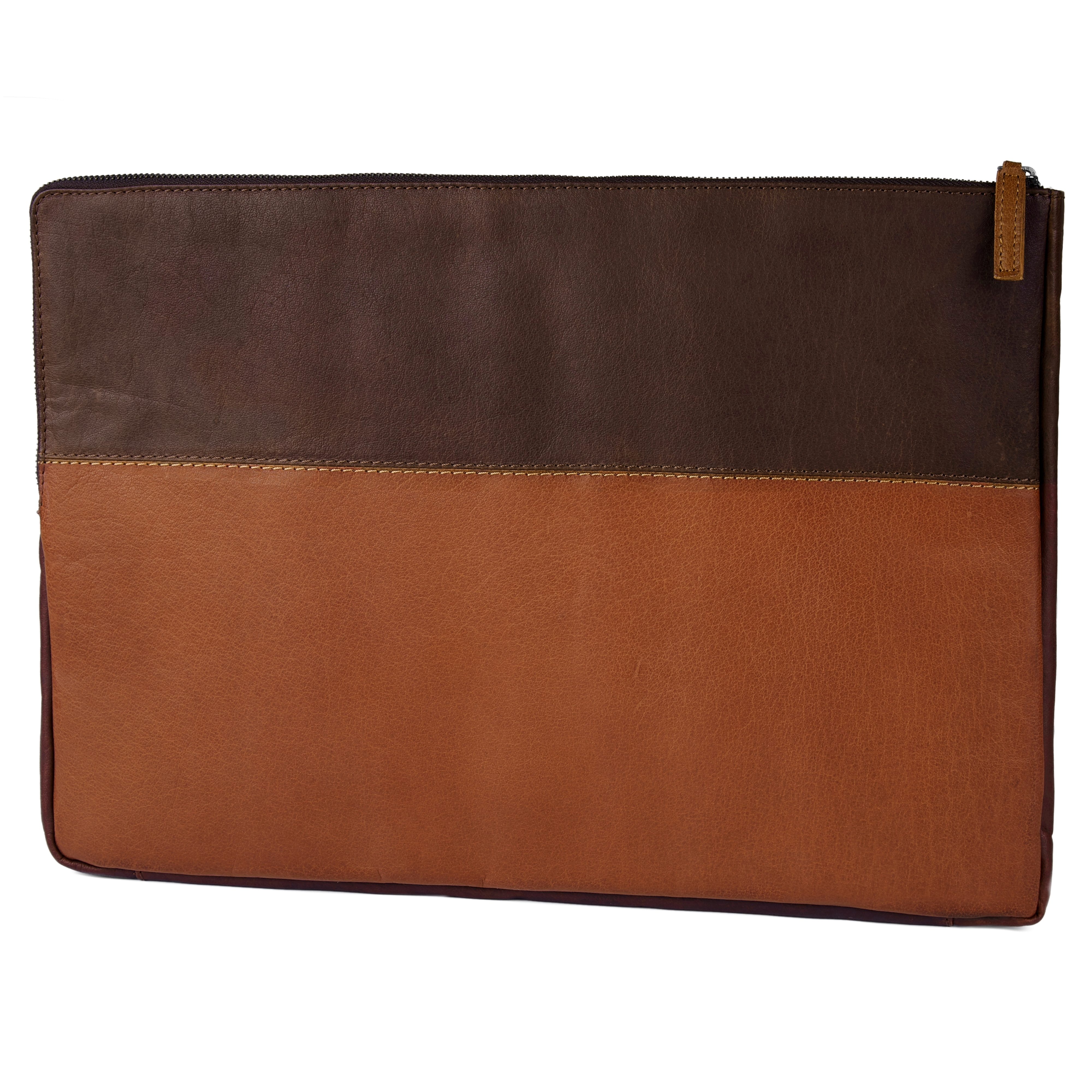 Oxford Brown & Tan Laptop Leather Sleeve