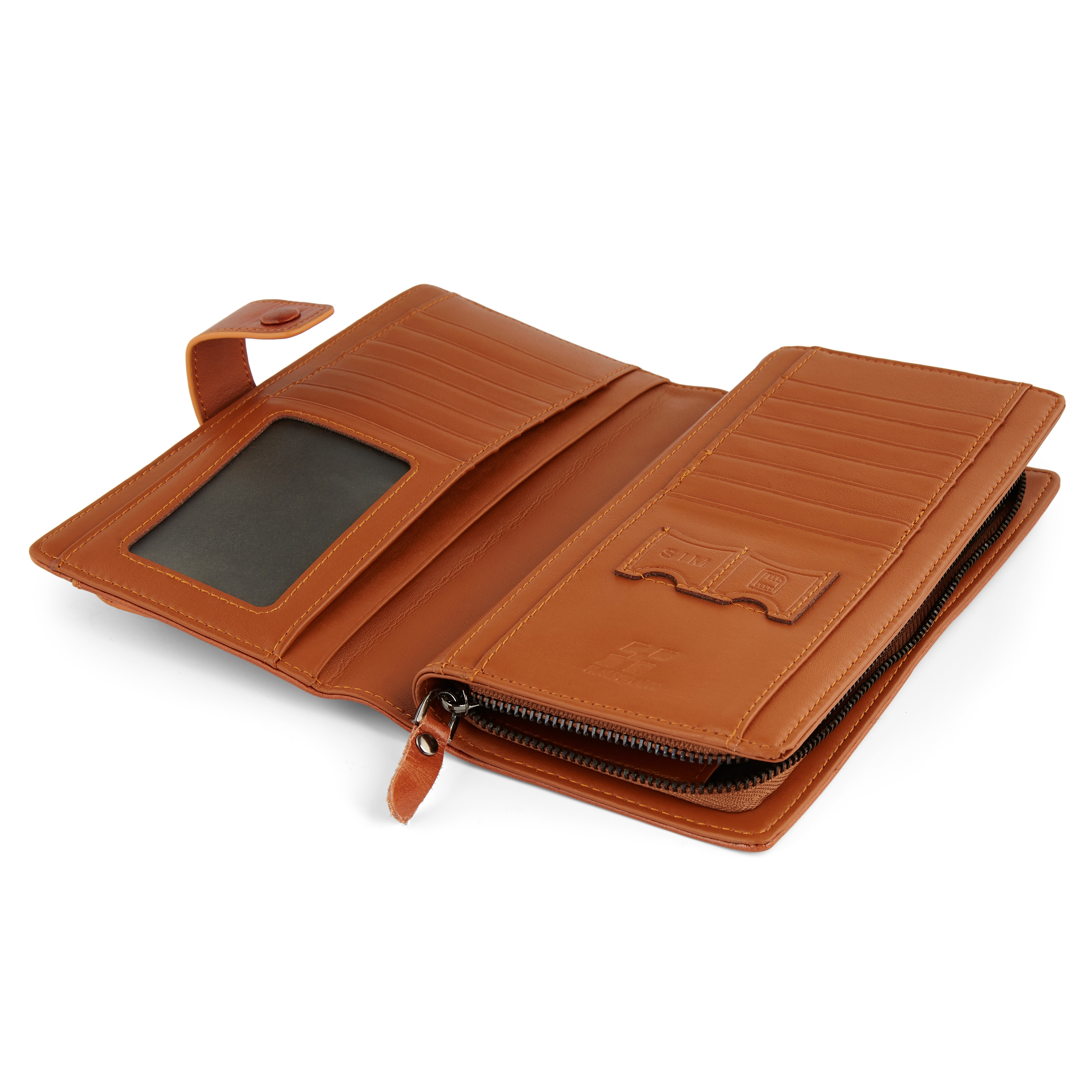 Cartera grande y lisa de color canela  - 5