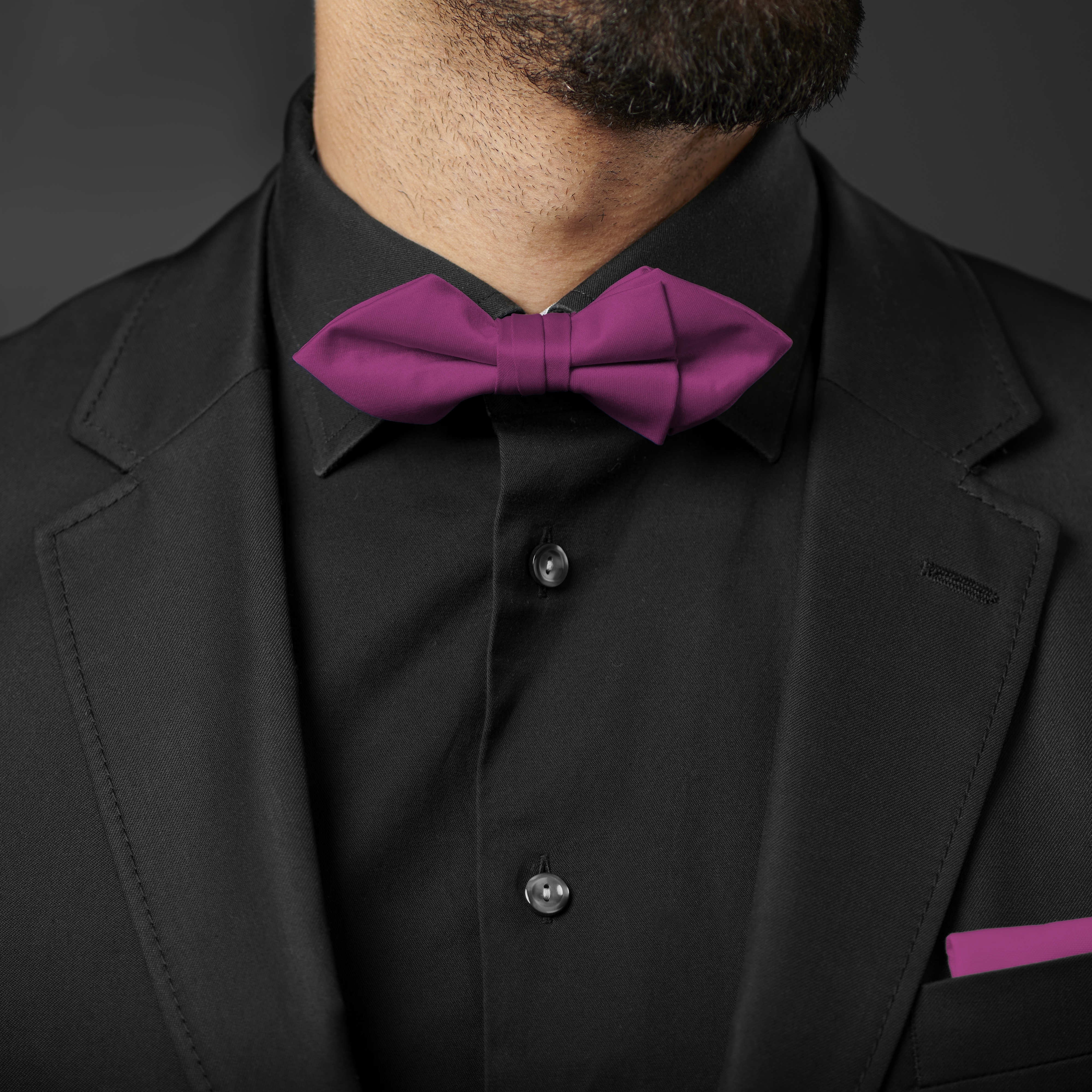 Lila Spitz Zulaufende Basic Fliege - 3