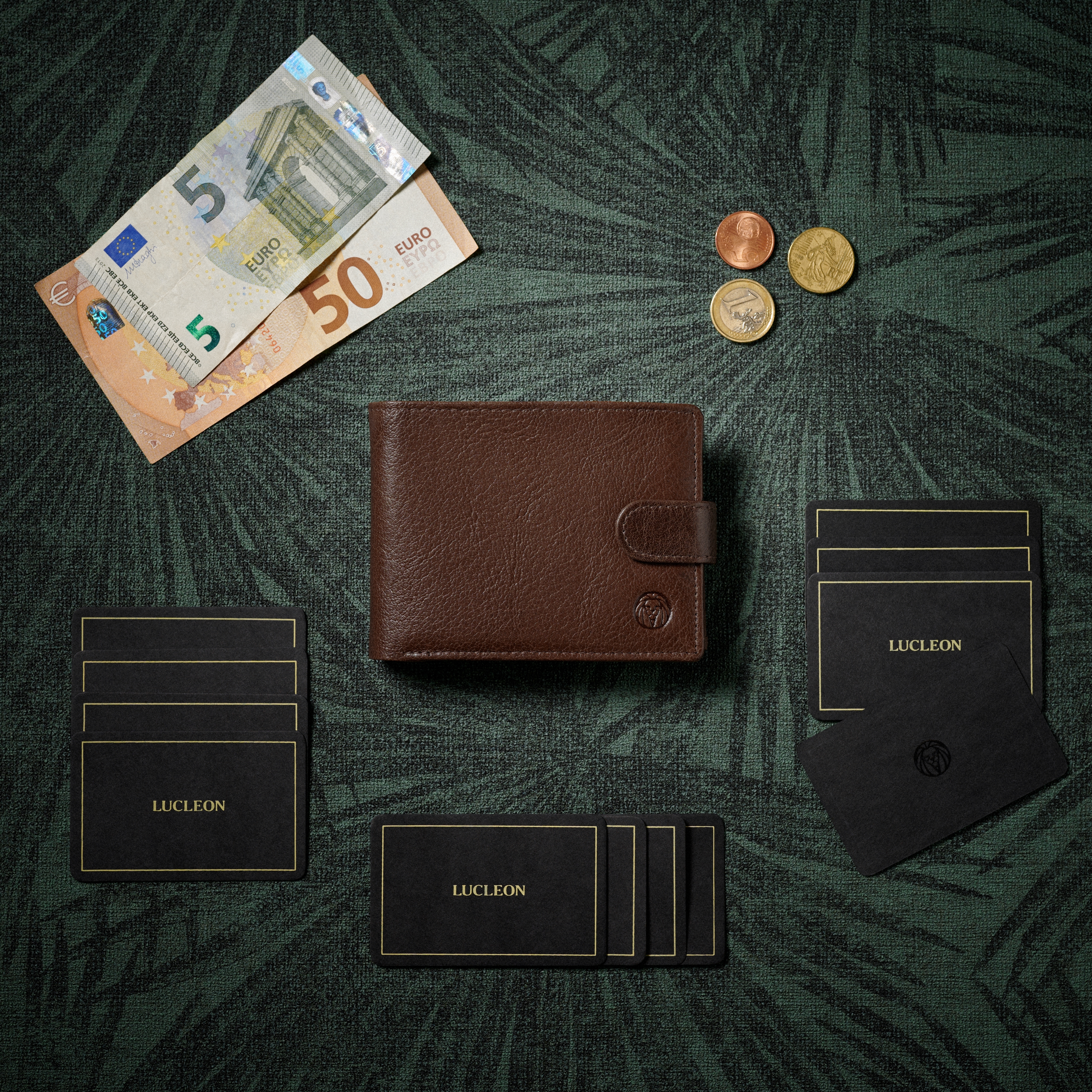 Smeđi ergonomski kalifornijski kožni novčanik - 6