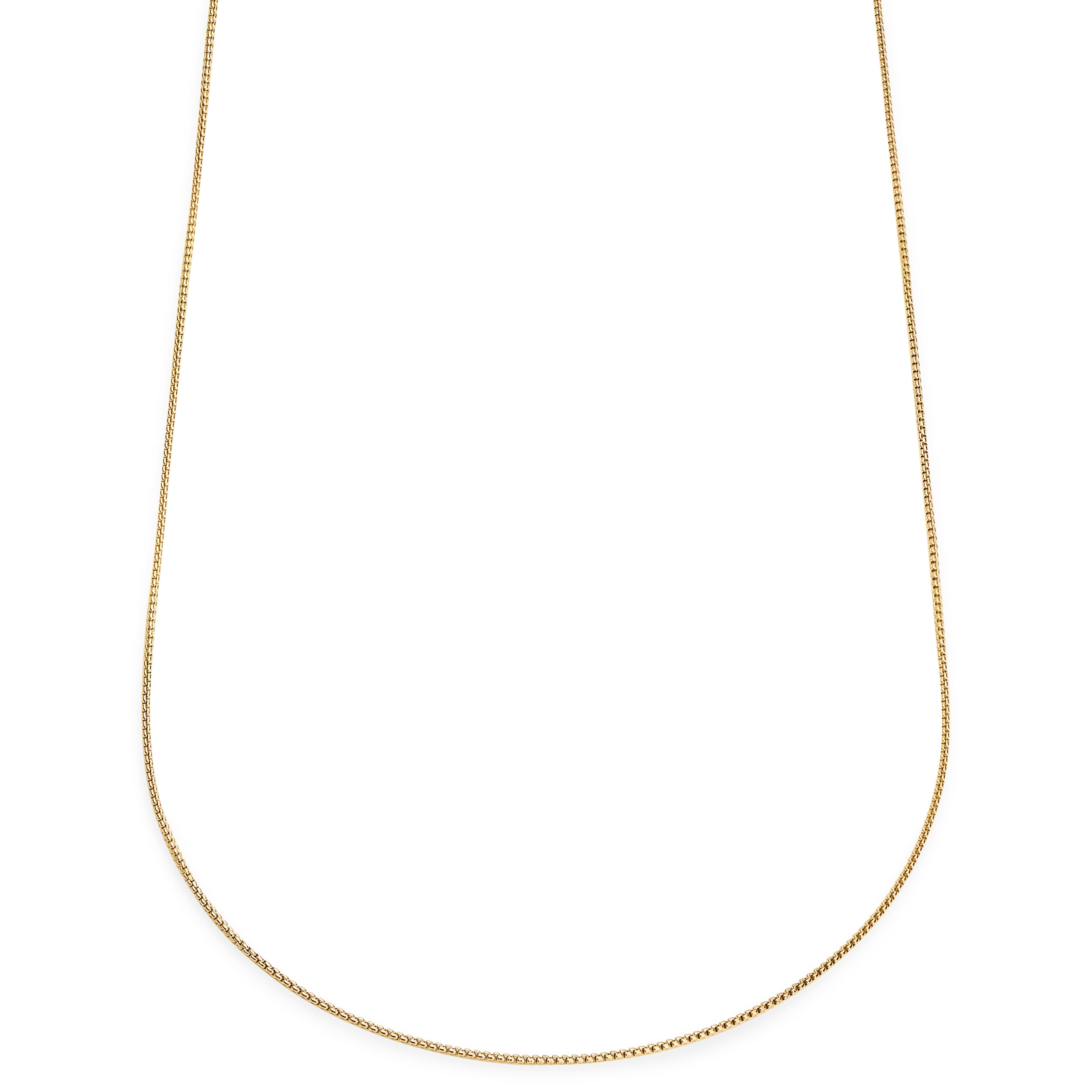 Essentials | 1 mm Gold-Tone Curved Box Chain Necklace