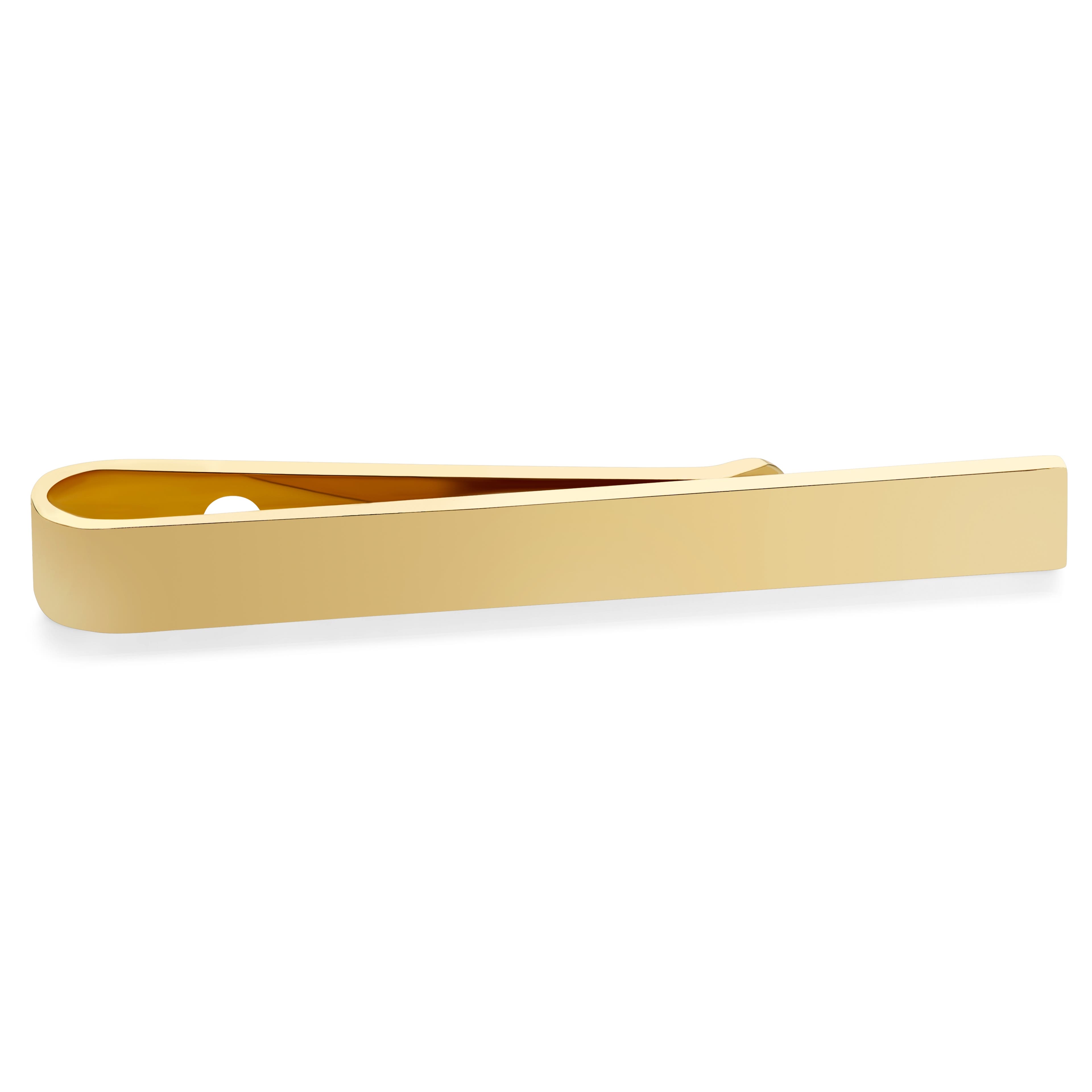 Pasador de corbata de 5.5 cm en tono dorado pulido - 1