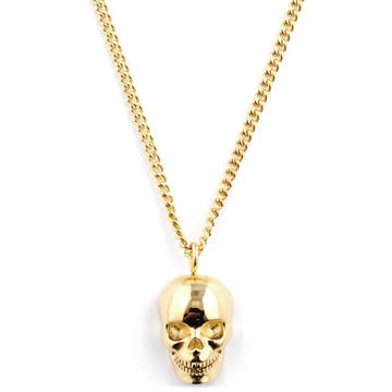 Gold-Tone Skull Iconic Necklace