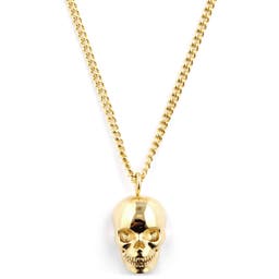 Iconic | Gold-Tone Skull Curb Chain Necklace