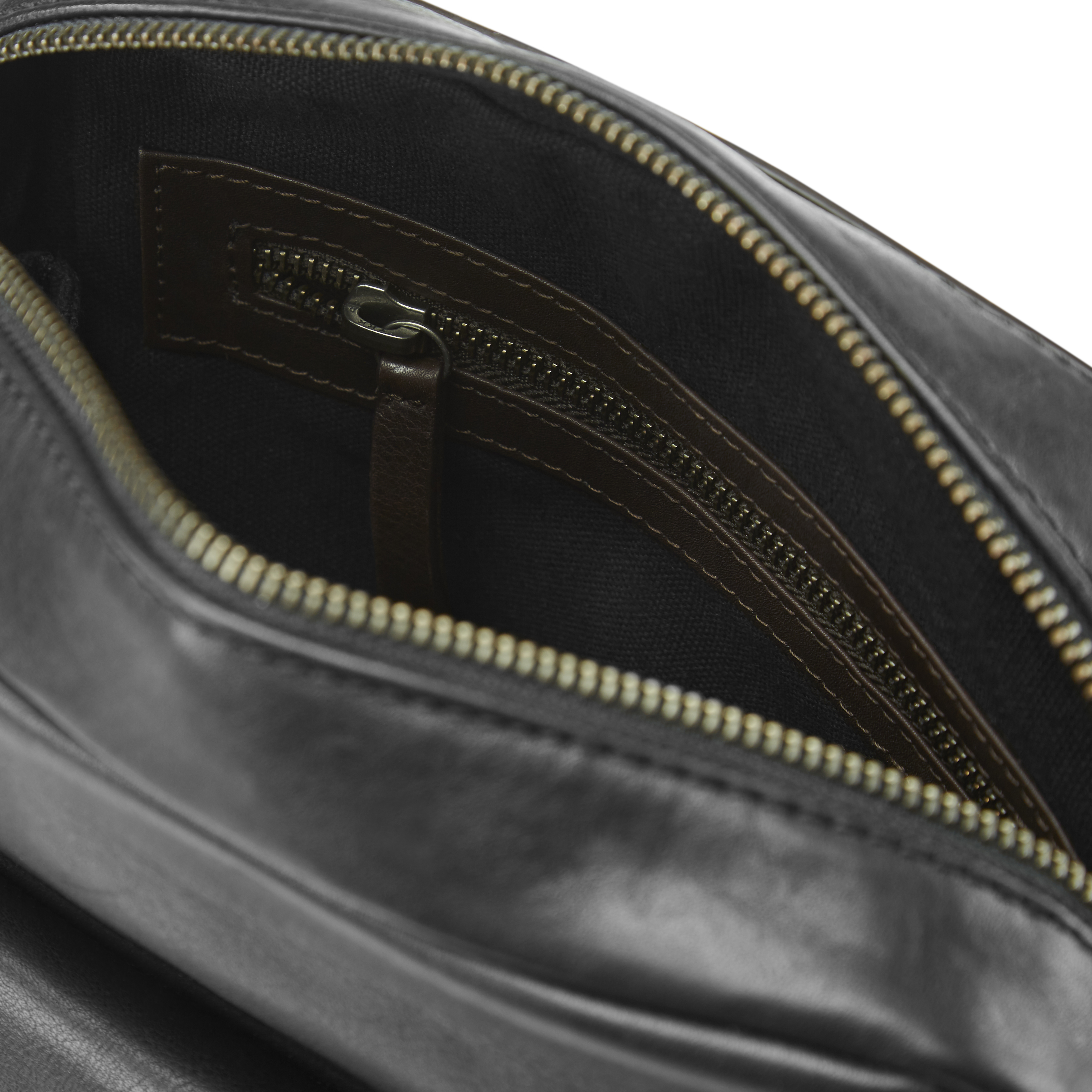 Sac à bandoulière en cuir noir et marron foncé Laurie - 12
