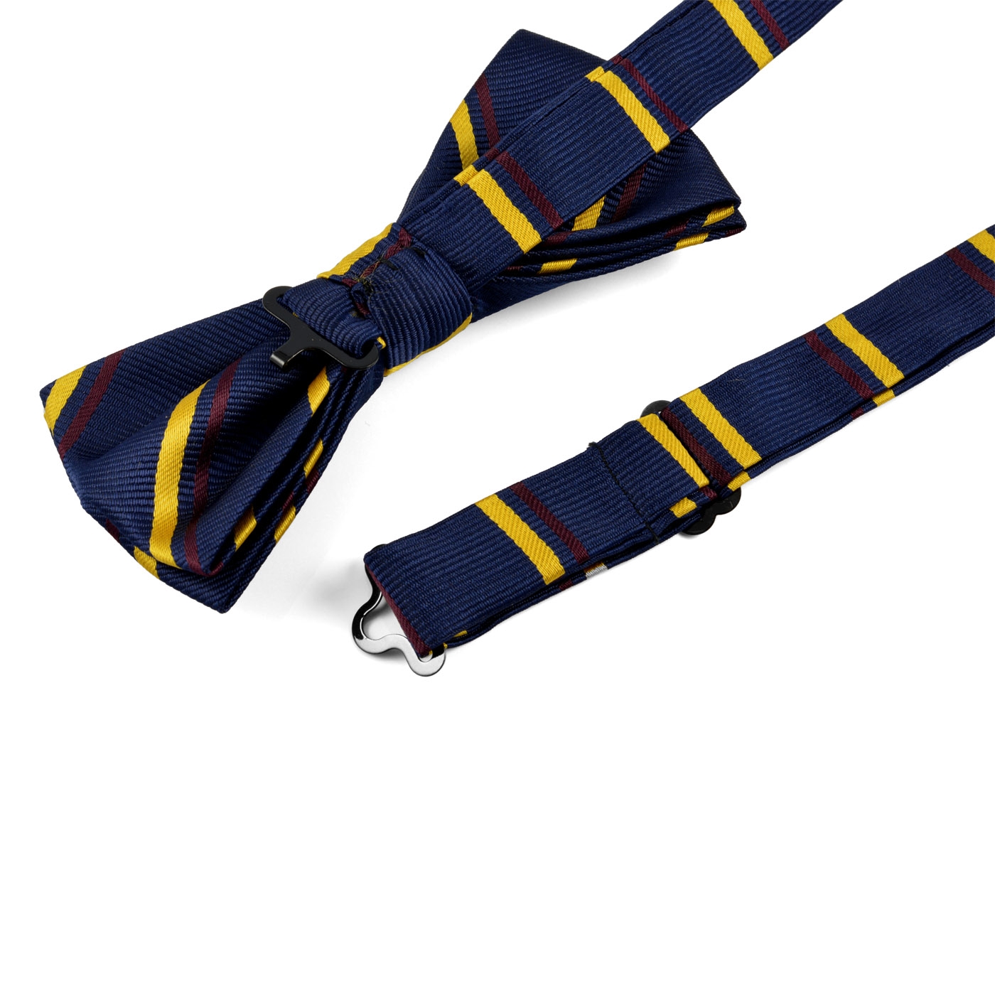 Marineblau-gelb gestreifte Fliege - 3