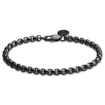 Essentials | 5 mm Gunmetal Schwarzes gebogenes Box-Kettenarmband Essentials | 5 mm Gunmetal Schwarzes gebogenes Box-Kettenarmband
