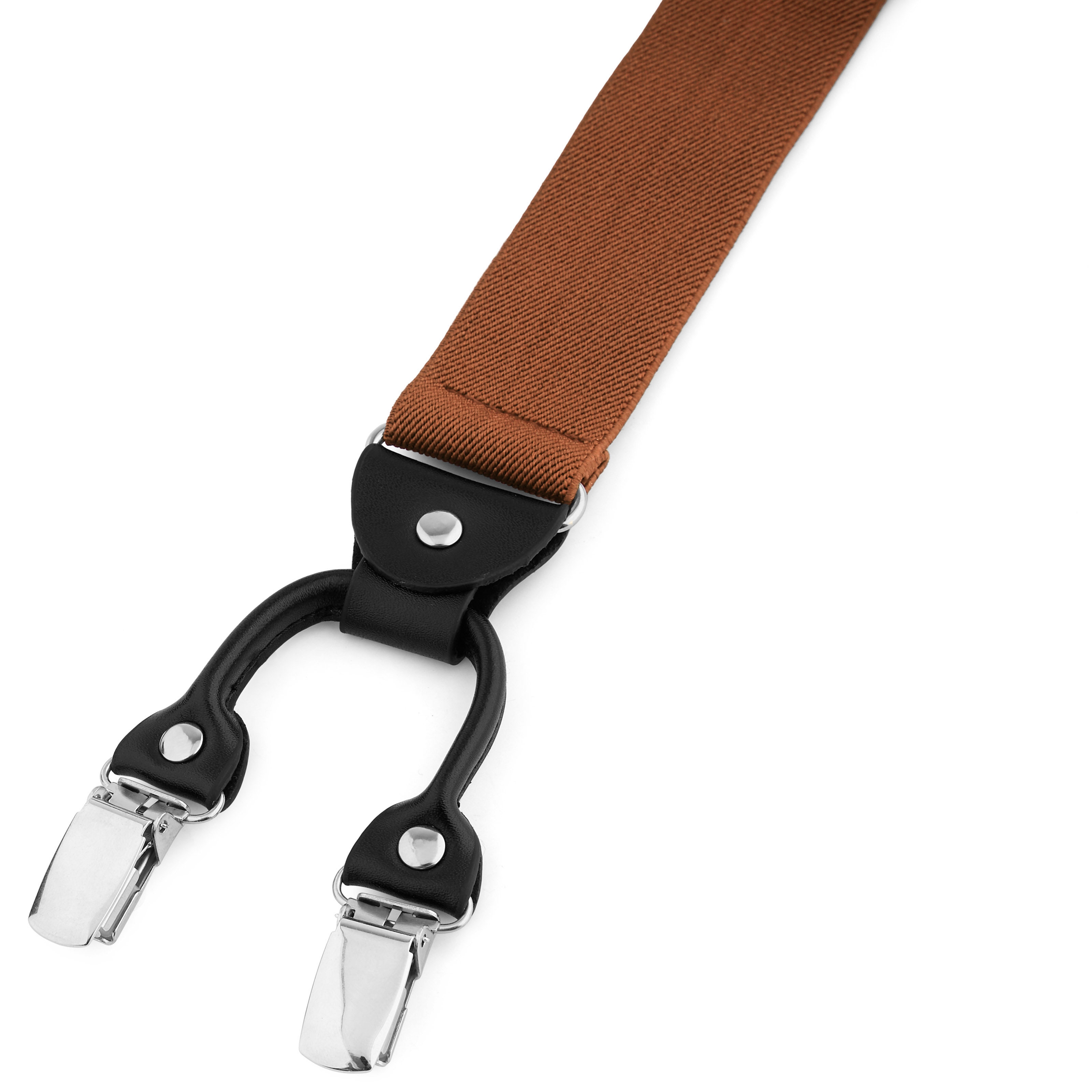 Wide Brown Clip-On Braces - 2