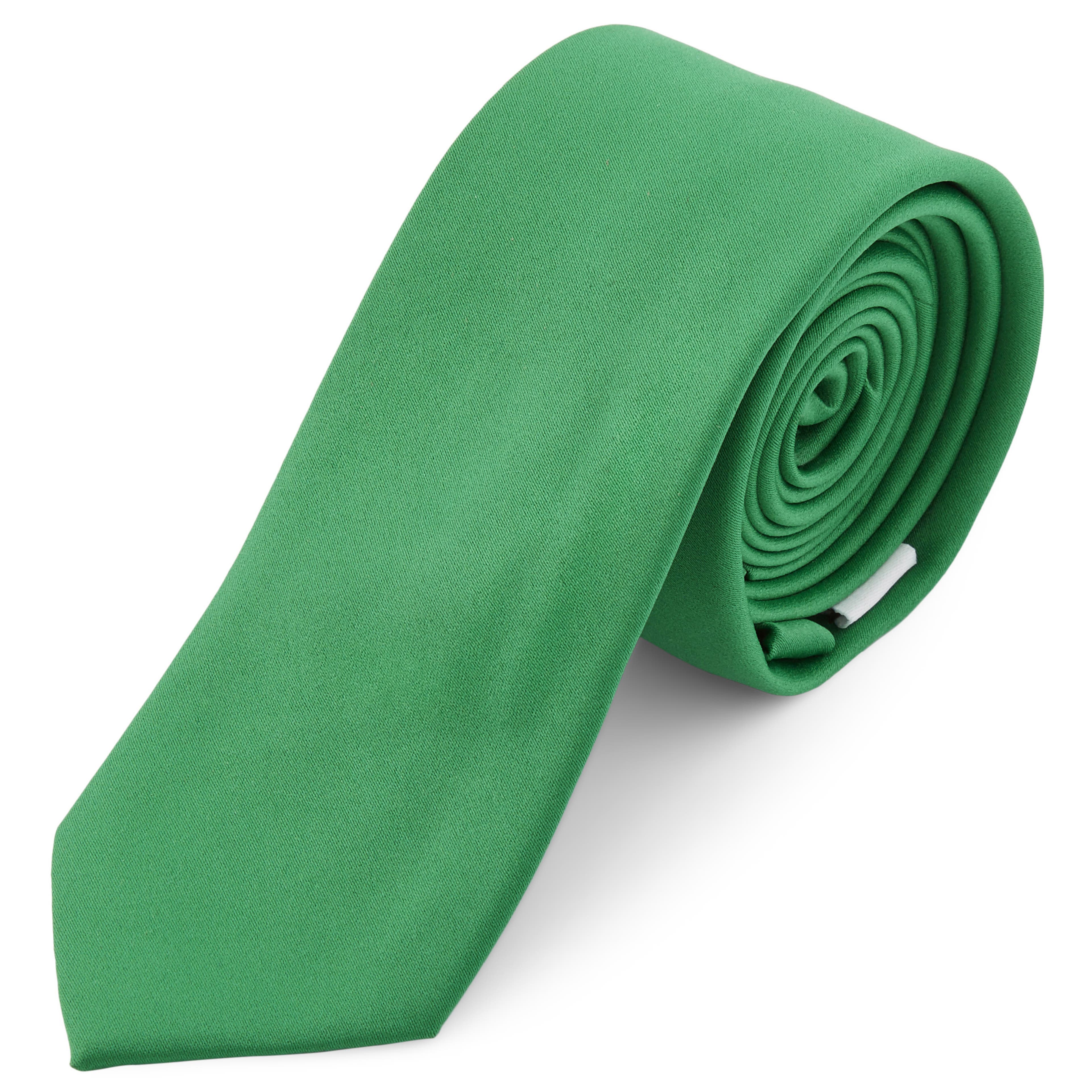 Едноцветна изумруденозелена вратовръзка 6 см