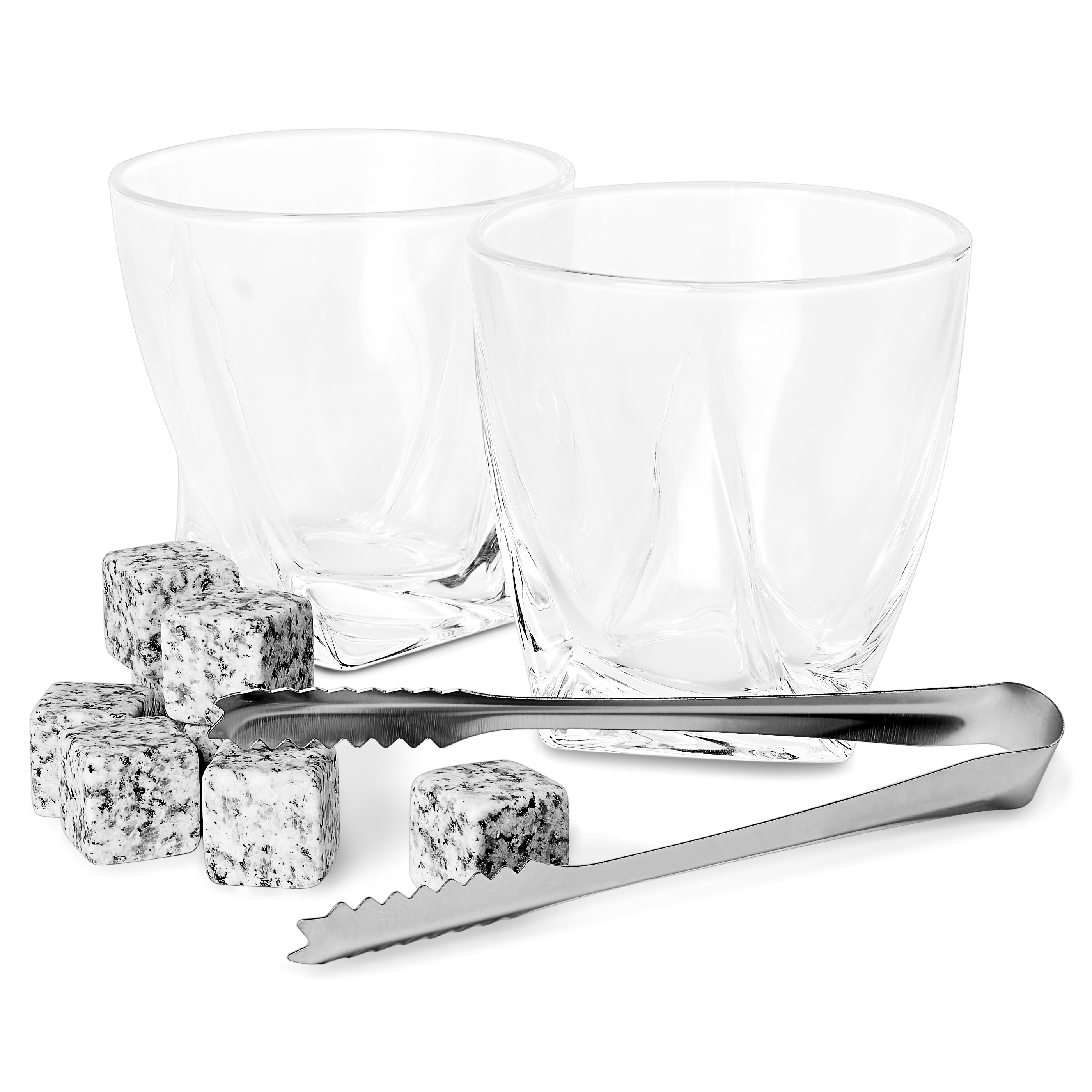 Whiskey Set | Glasses, Tongs, and Granite Stones - 3
