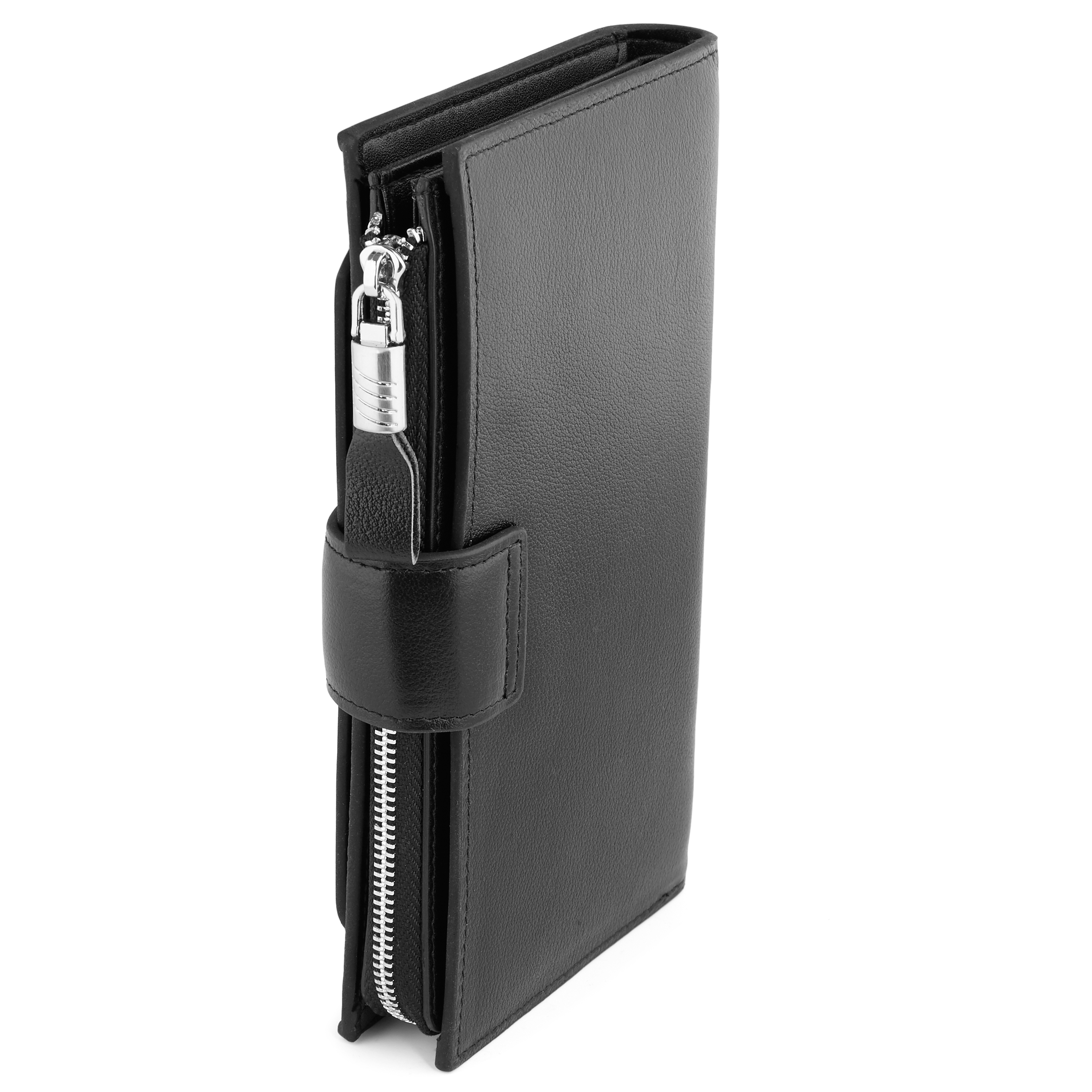 Lange Schwarze Laschenverschluss Geldbörse - 3