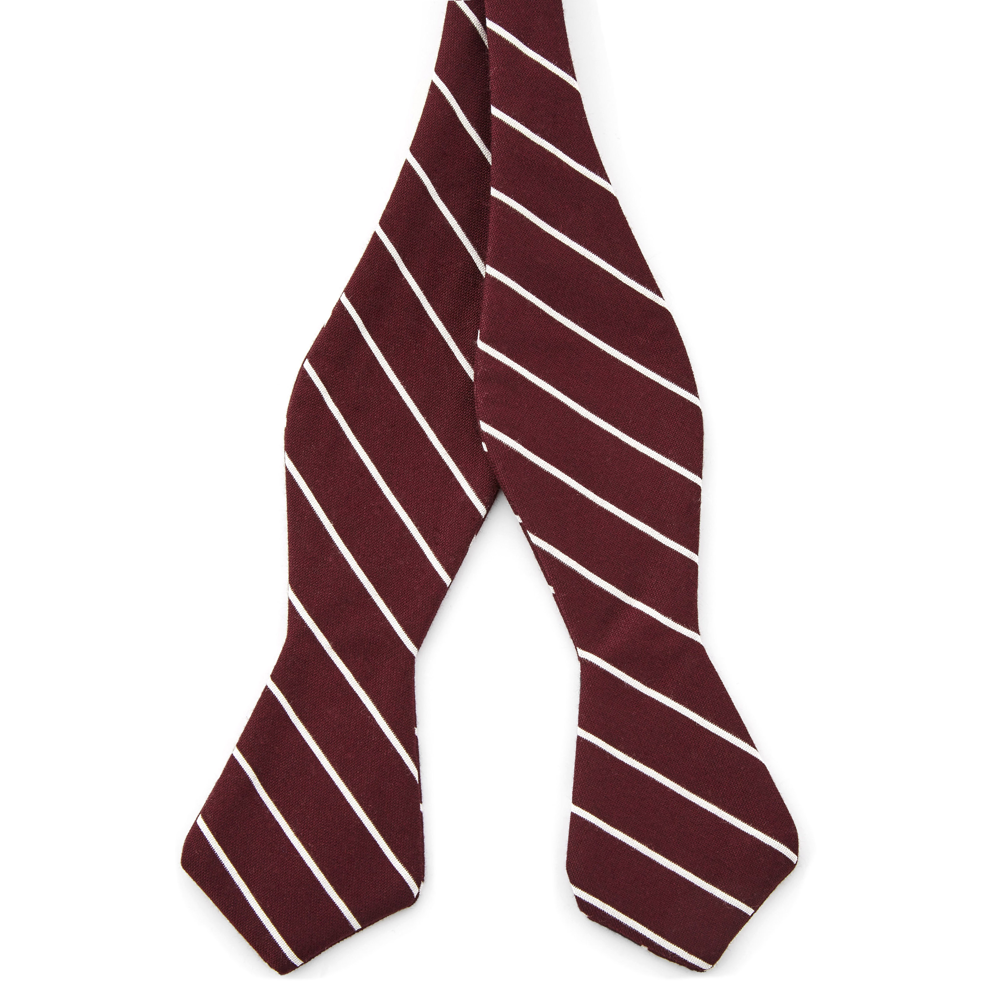 Раирана папийонка за връзване в цвят бордо - 1