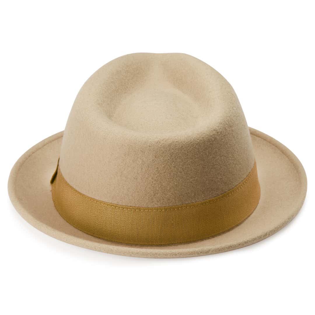 Moda | Light Beige Wool Trilby Hat With Beige Band | In stock! | Fawler