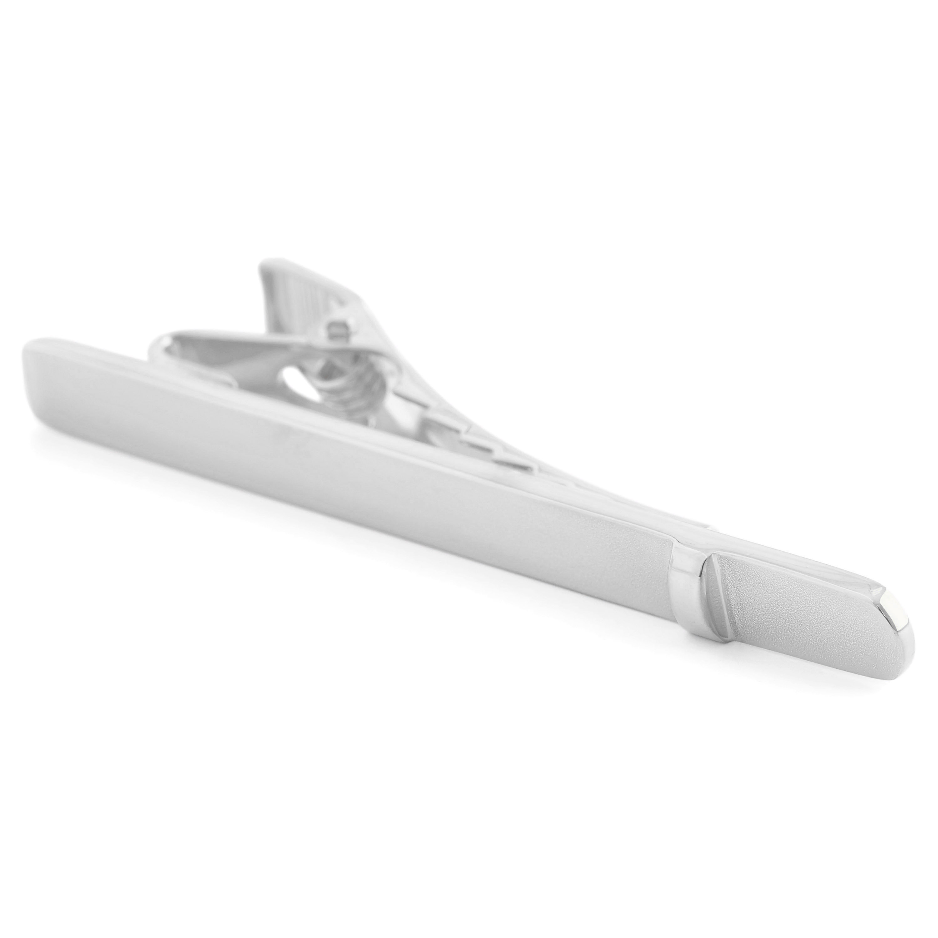 Srebrna spinka do krawata 925s zaokrąglony prostokąt - 3