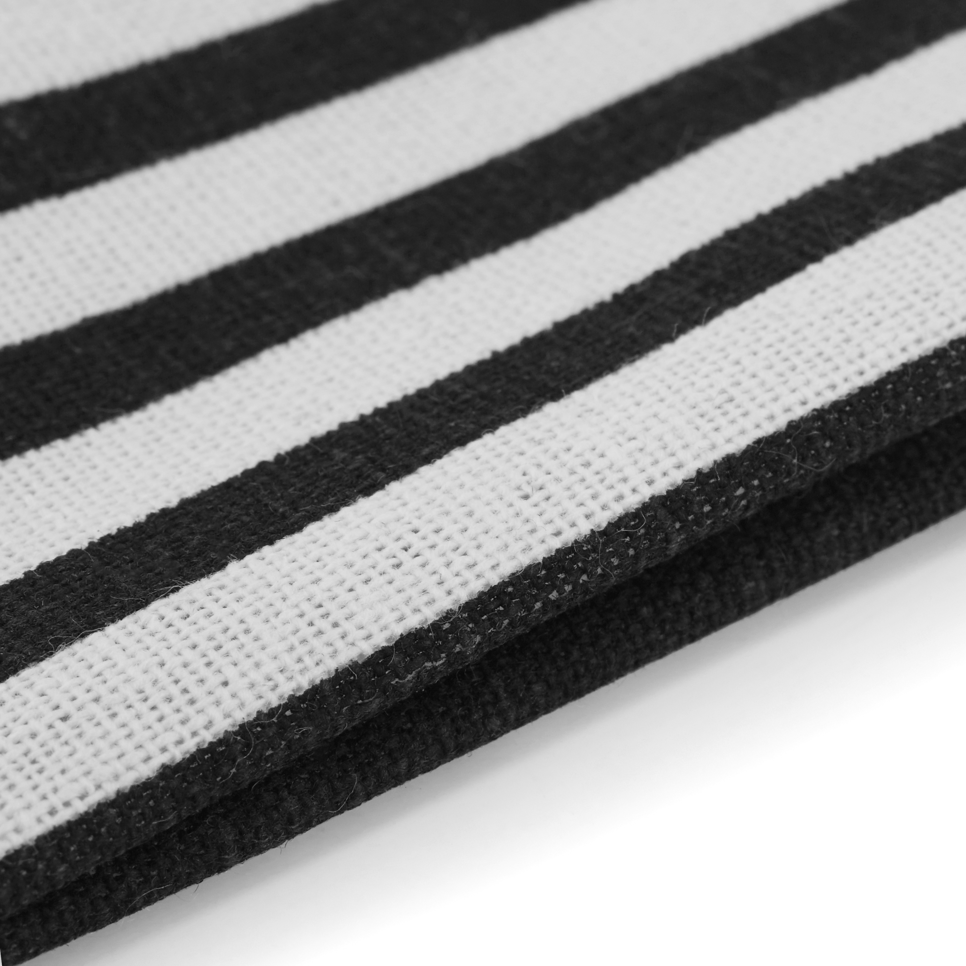 Black & White Cotton & Flax Pocket Square - 2