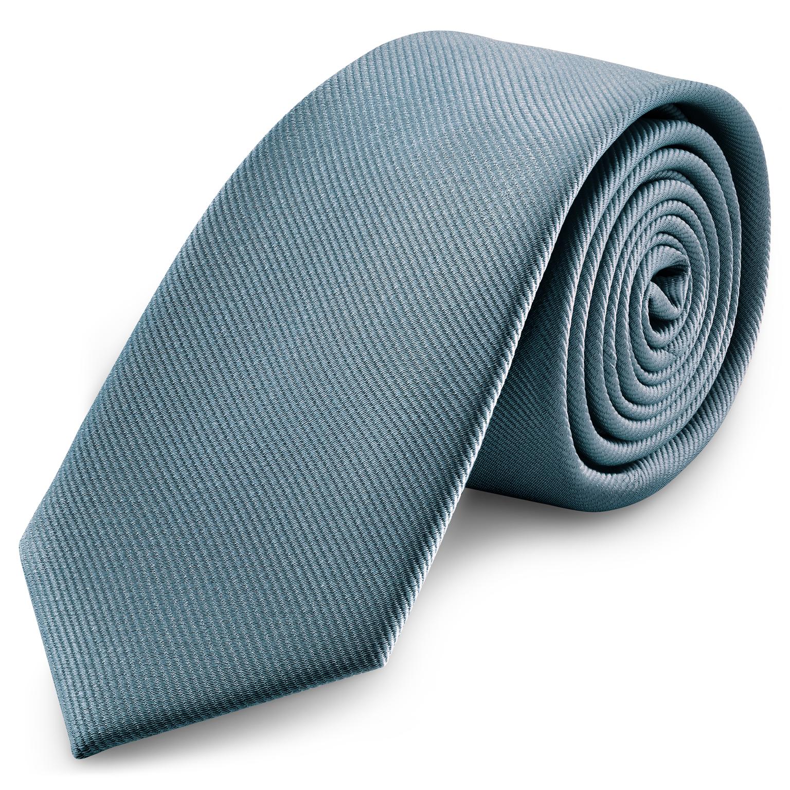Cravate en gros-grain gris fumée de 8 cm Cravate en gros-grain gris fumée de 8 cm