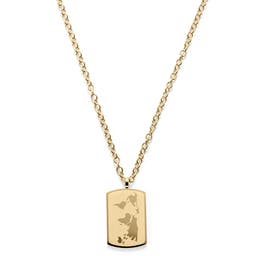 Gold-Tone World Map Cable Chain Necklace