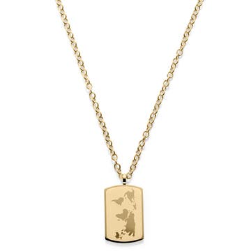 Gold-Tone World Map Cable Chain Necklace Gold-Tone World Map Cable Chain Necklace