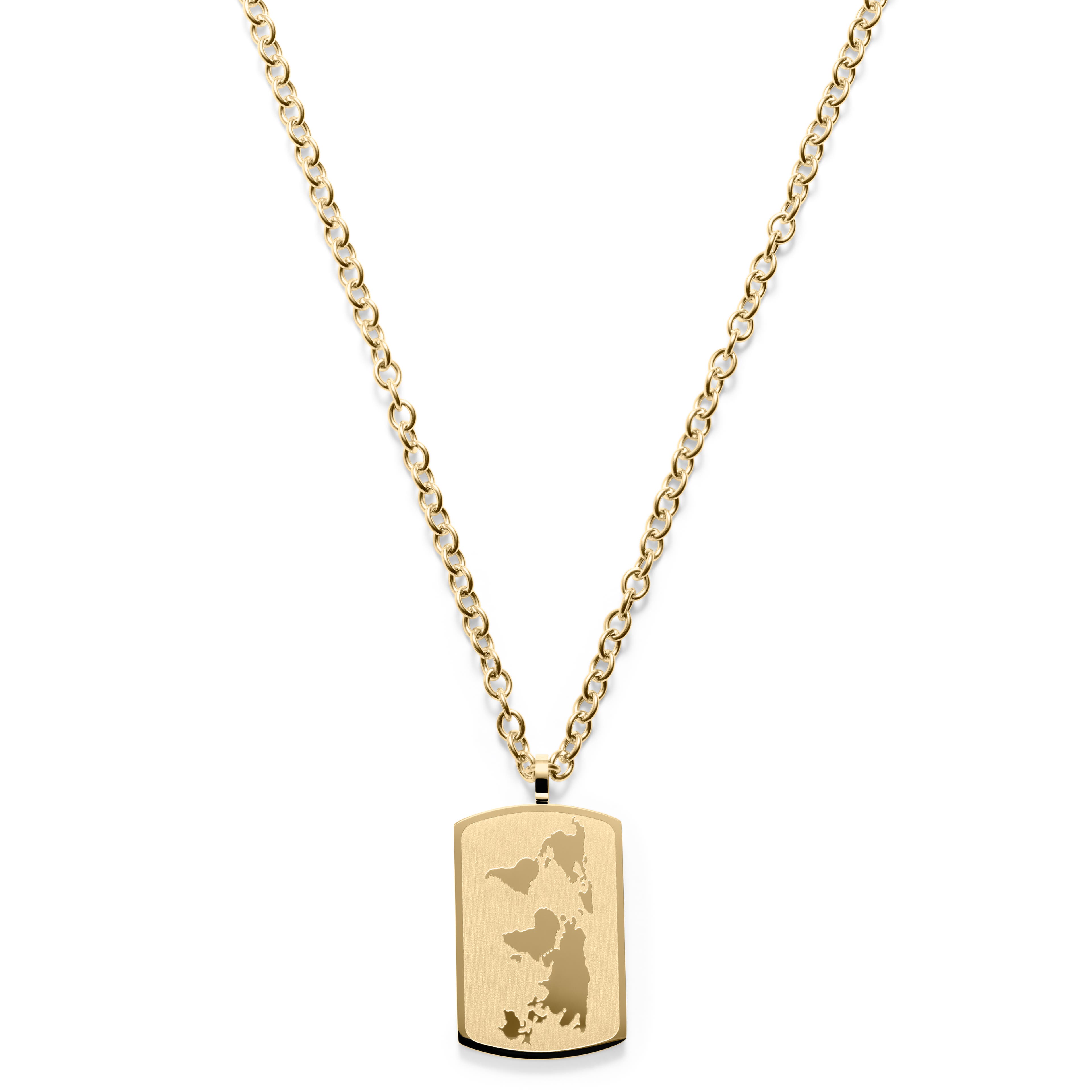 Gold-Tone World Map Cable Chain Necklace