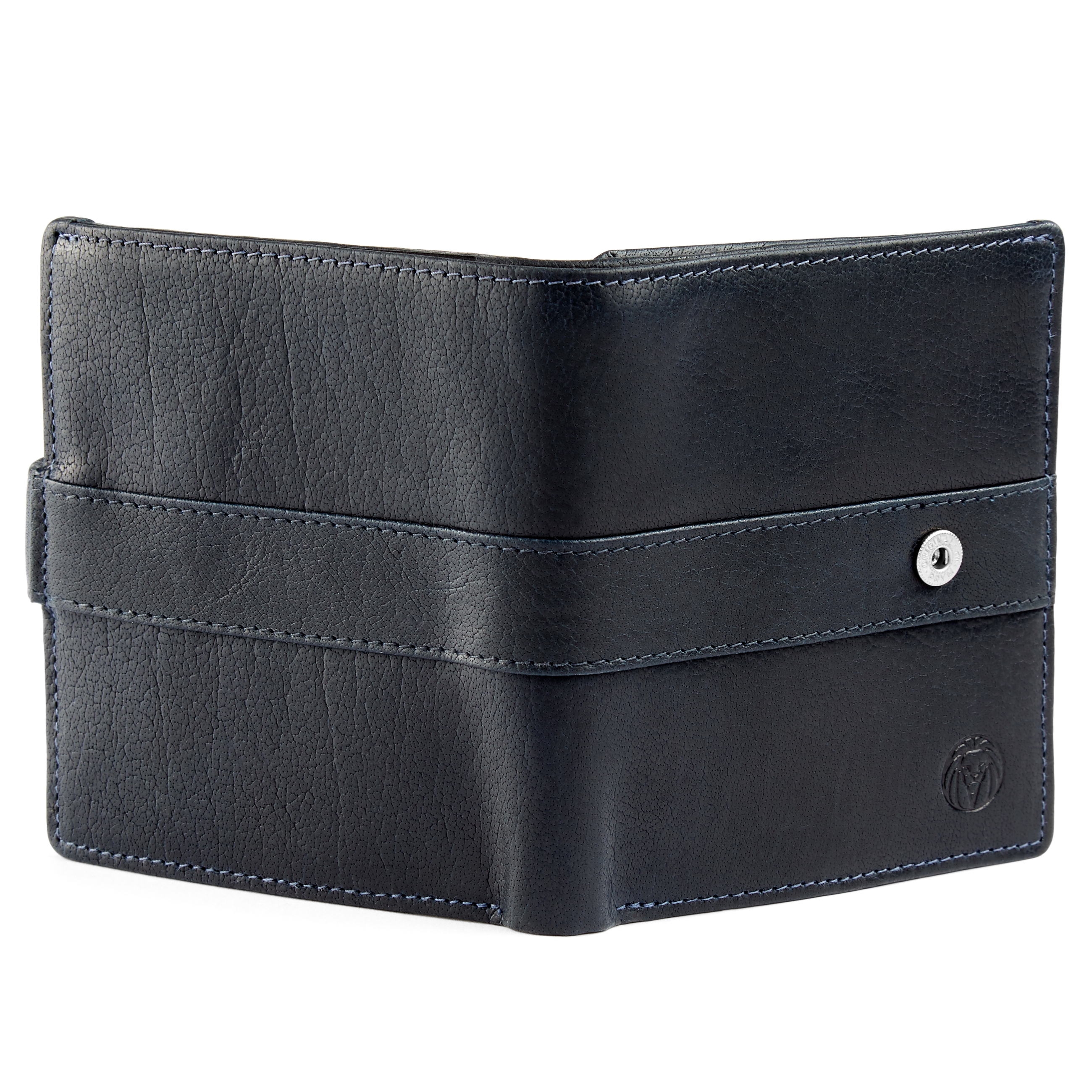 Montreal Vertical Navy Blue RFID Leather Wallet - 6