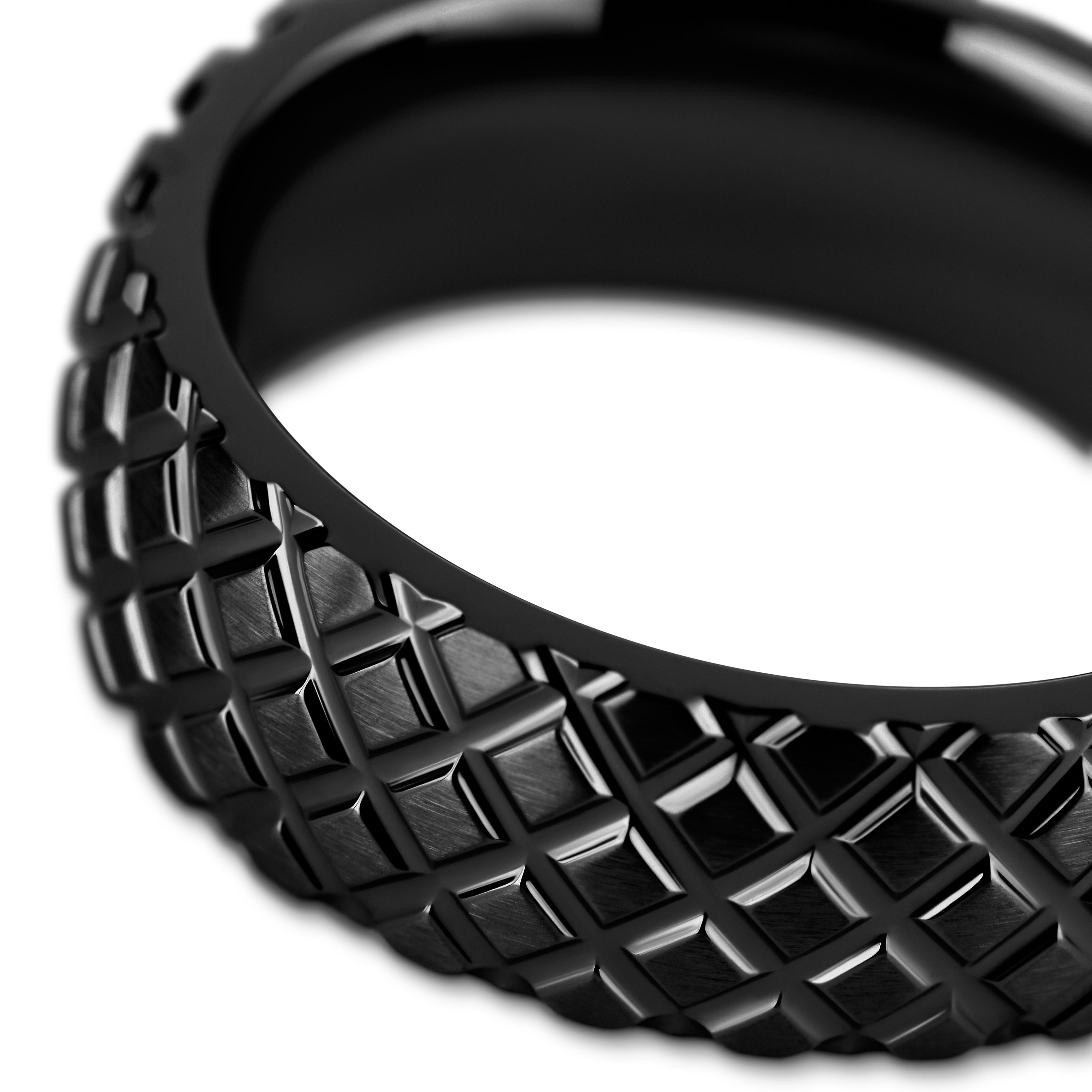 Hyperan | 8 mm Black Tire Patten Titanium Ring - 3