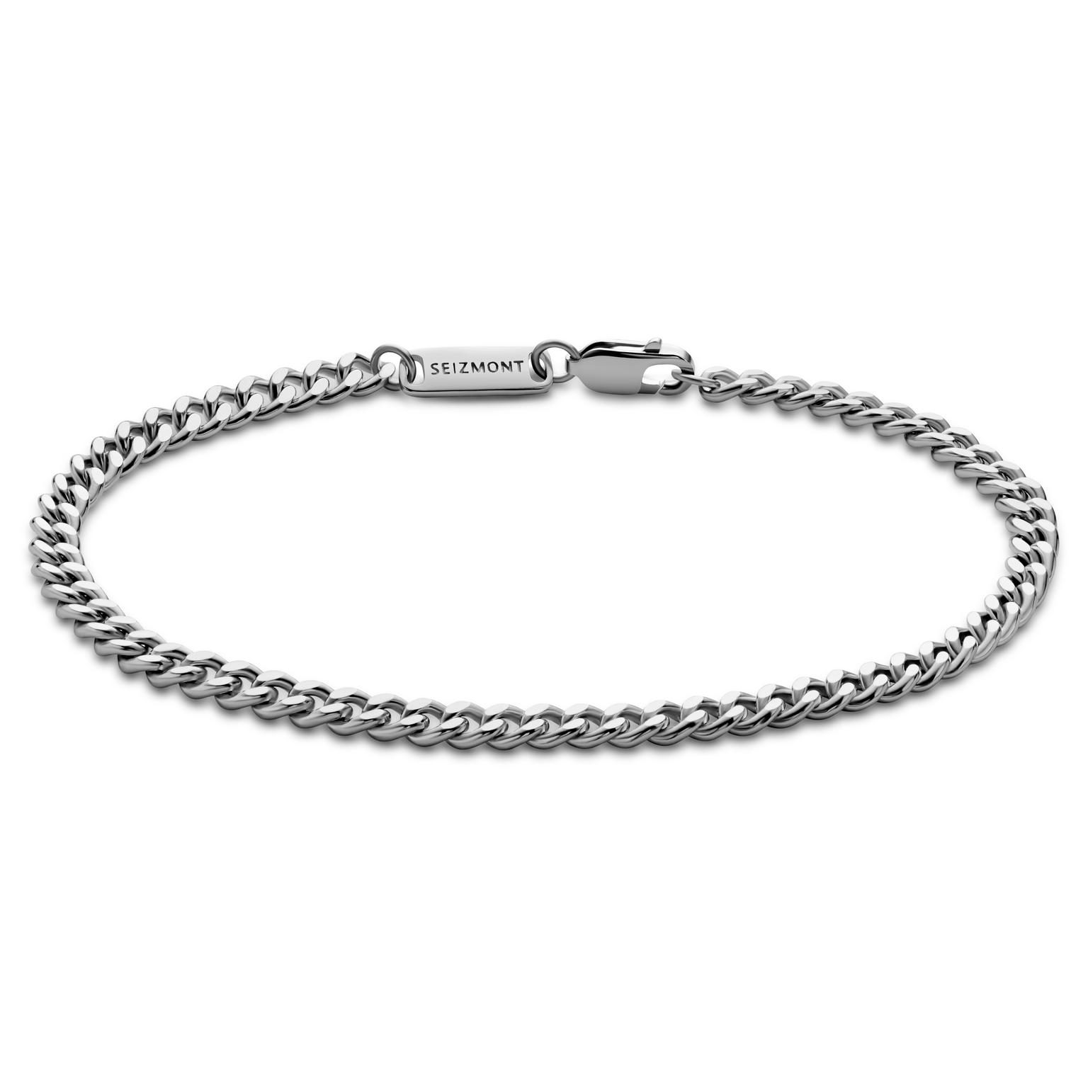 Argentia | 925s | 4mm Rhodium-pārklāts sterling sudraba ķēdes aproce Argentia | 925s | 4mm Rhodium-pārklāts sterling sudraba ķēdes aproce