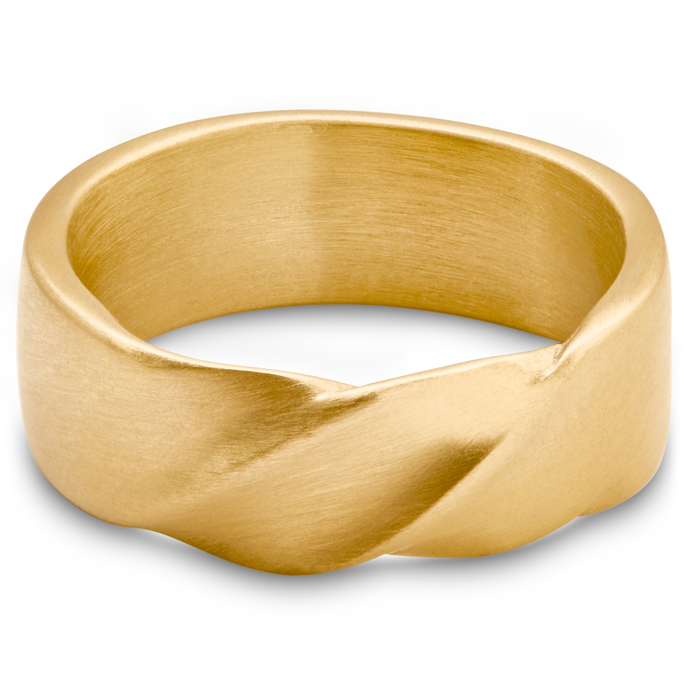 Evan Brody Gold-tone Twisted Steel Ring - 3