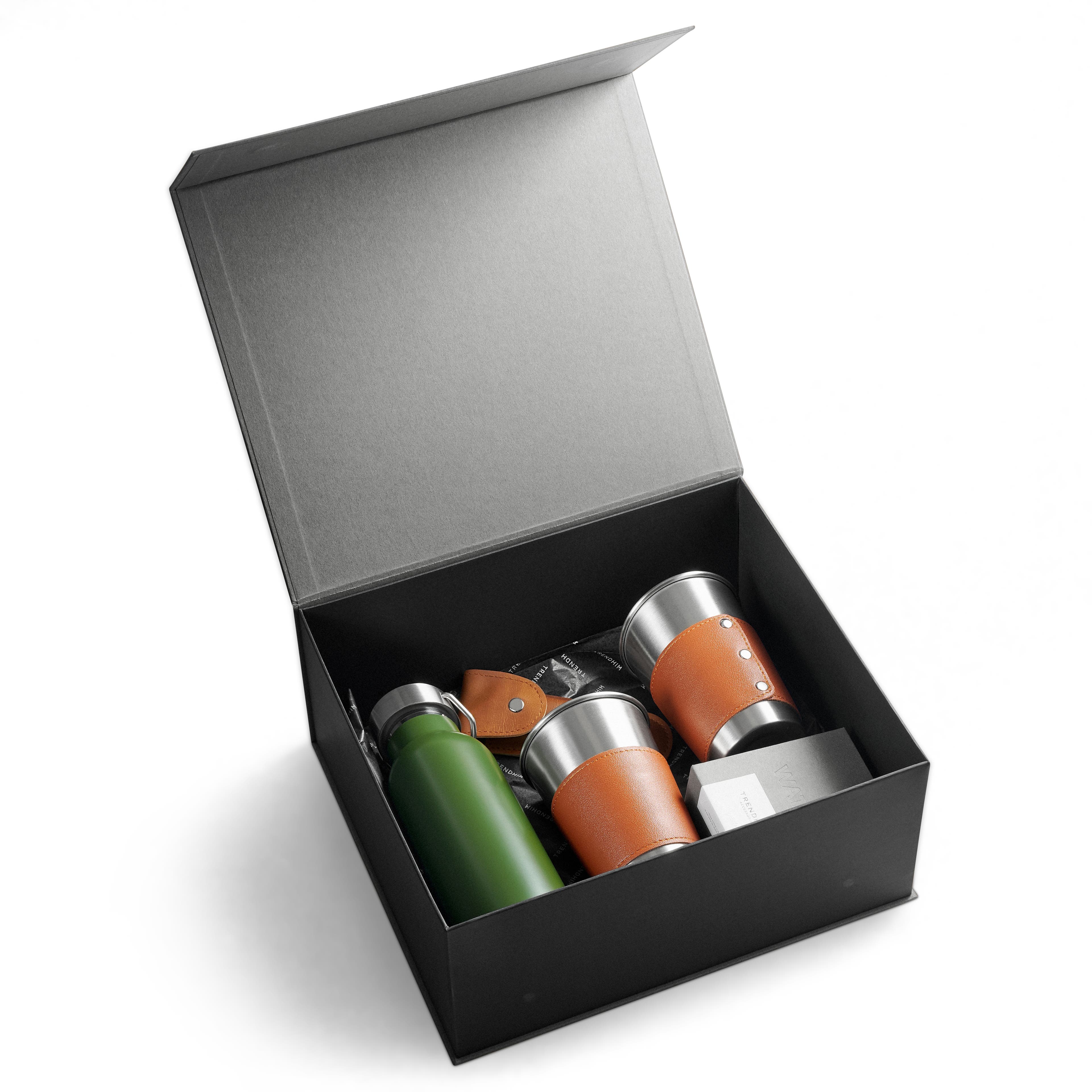 Deluxe Outdoor Adventurer's Gift Box | Stainless Steel & Leather Deluxe Outdoor Adventurer's Gift Box | Stainless Steel & Leather