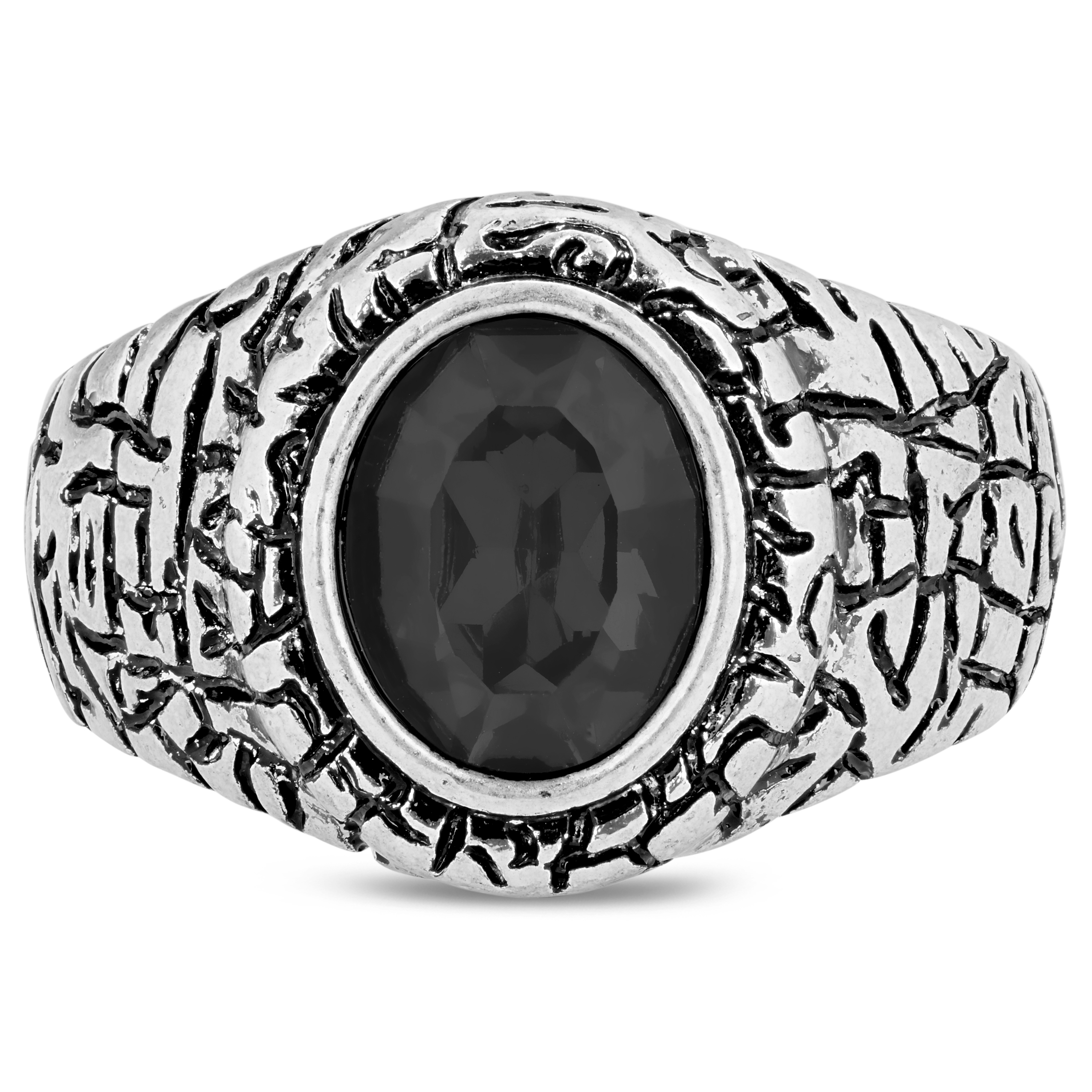 Chevalière Miles à pierre noire - 5