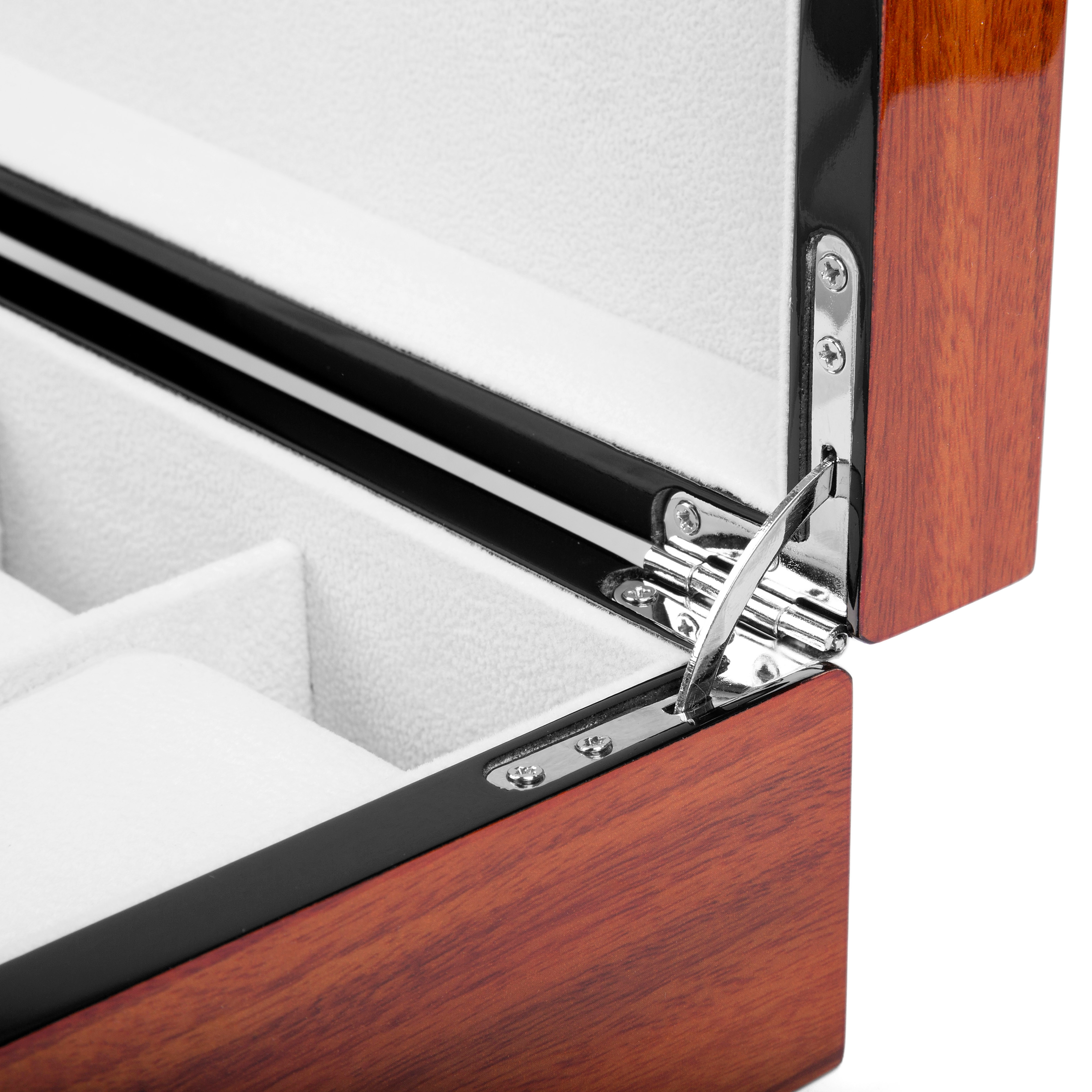 Coffret pour montres en merisier avec détail argenté - 8 montres - 3