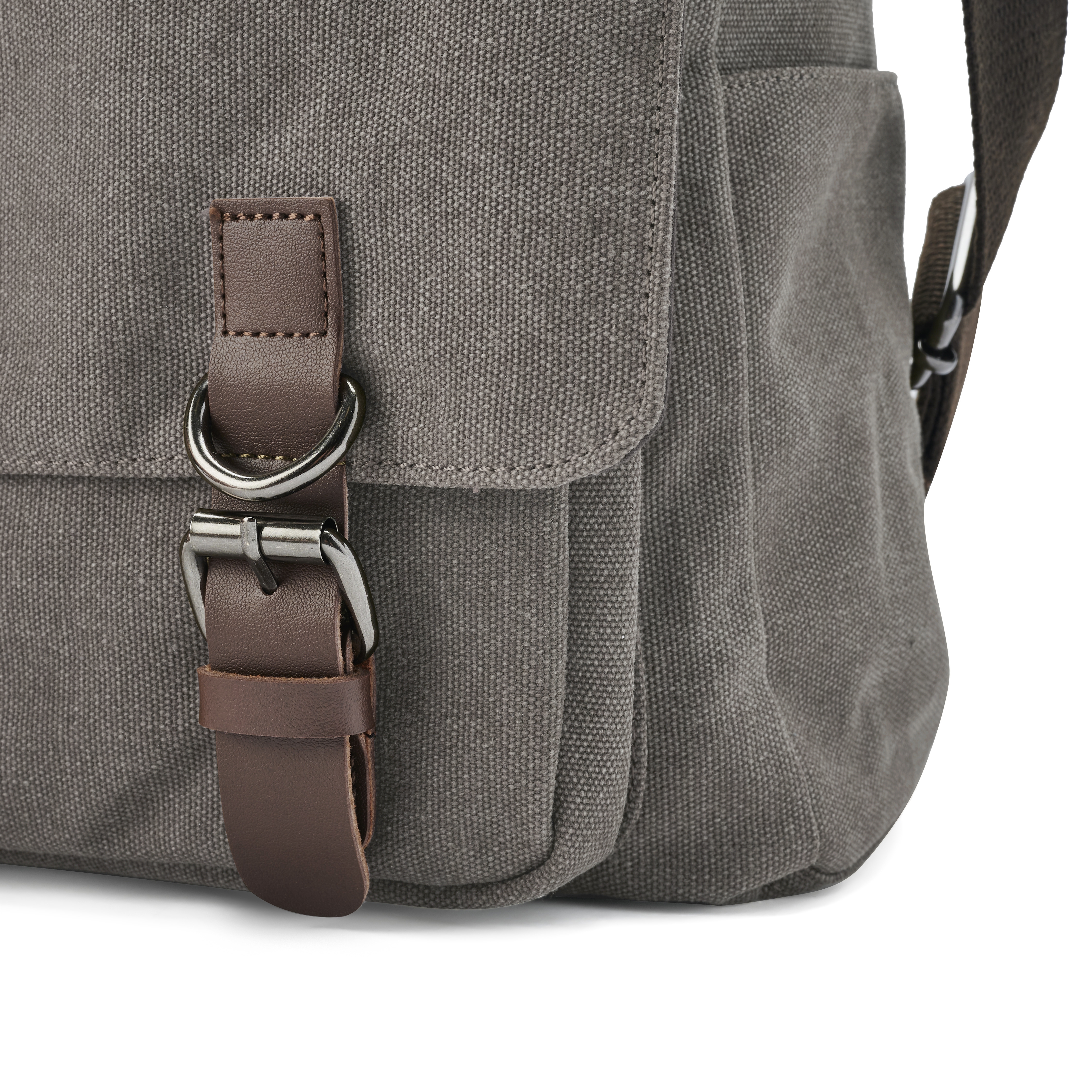 Metallic Gray Canvas Messenger Bag | In stock! | Trendhim
