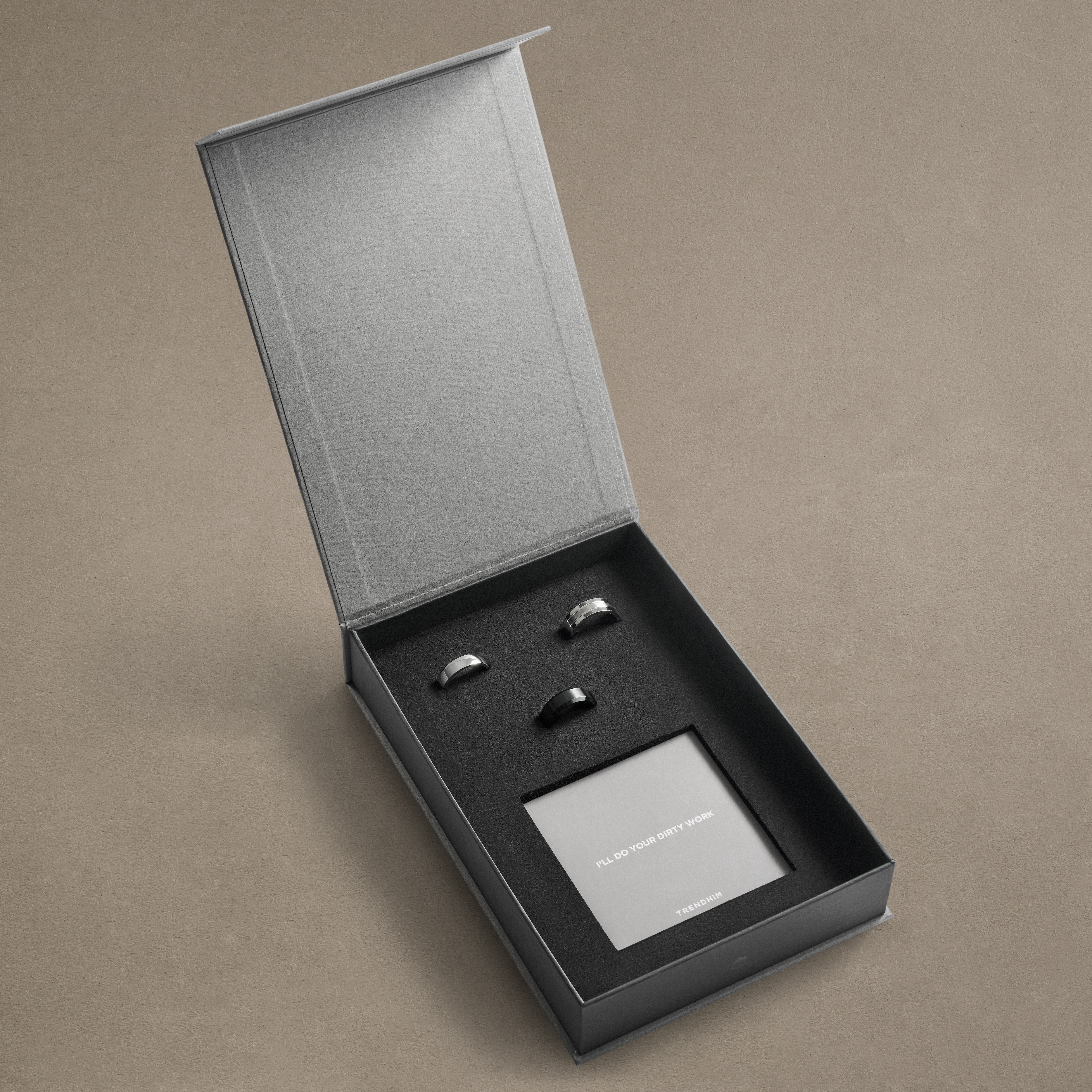 60 mm Essential Ring Gift Box | Black & Silver-Tone - 3