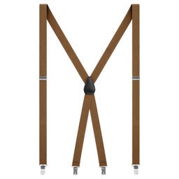 Vexel | Brown Slim Clip-on X-back Suspenders