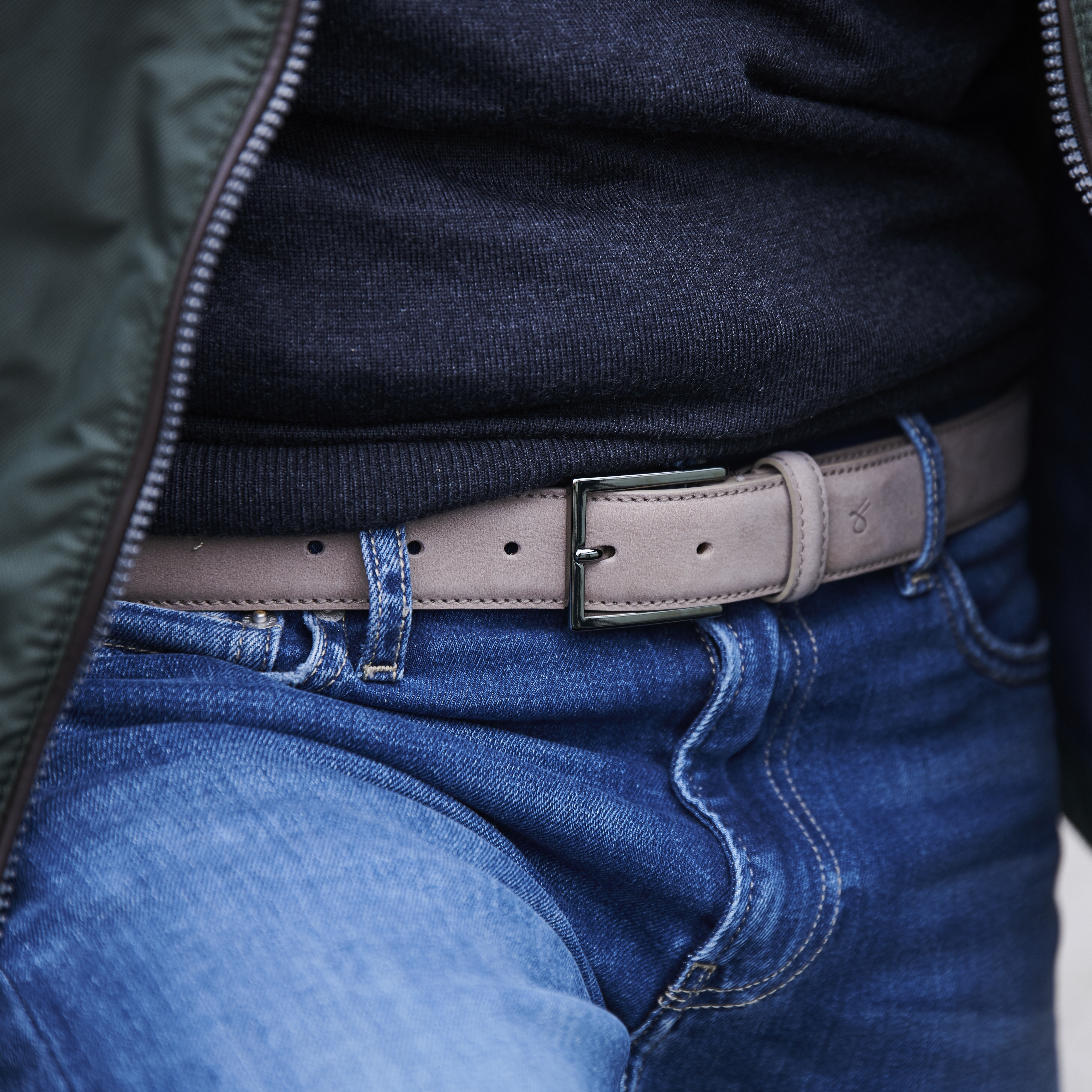 Cintura in pelle color marrone cammello - 4