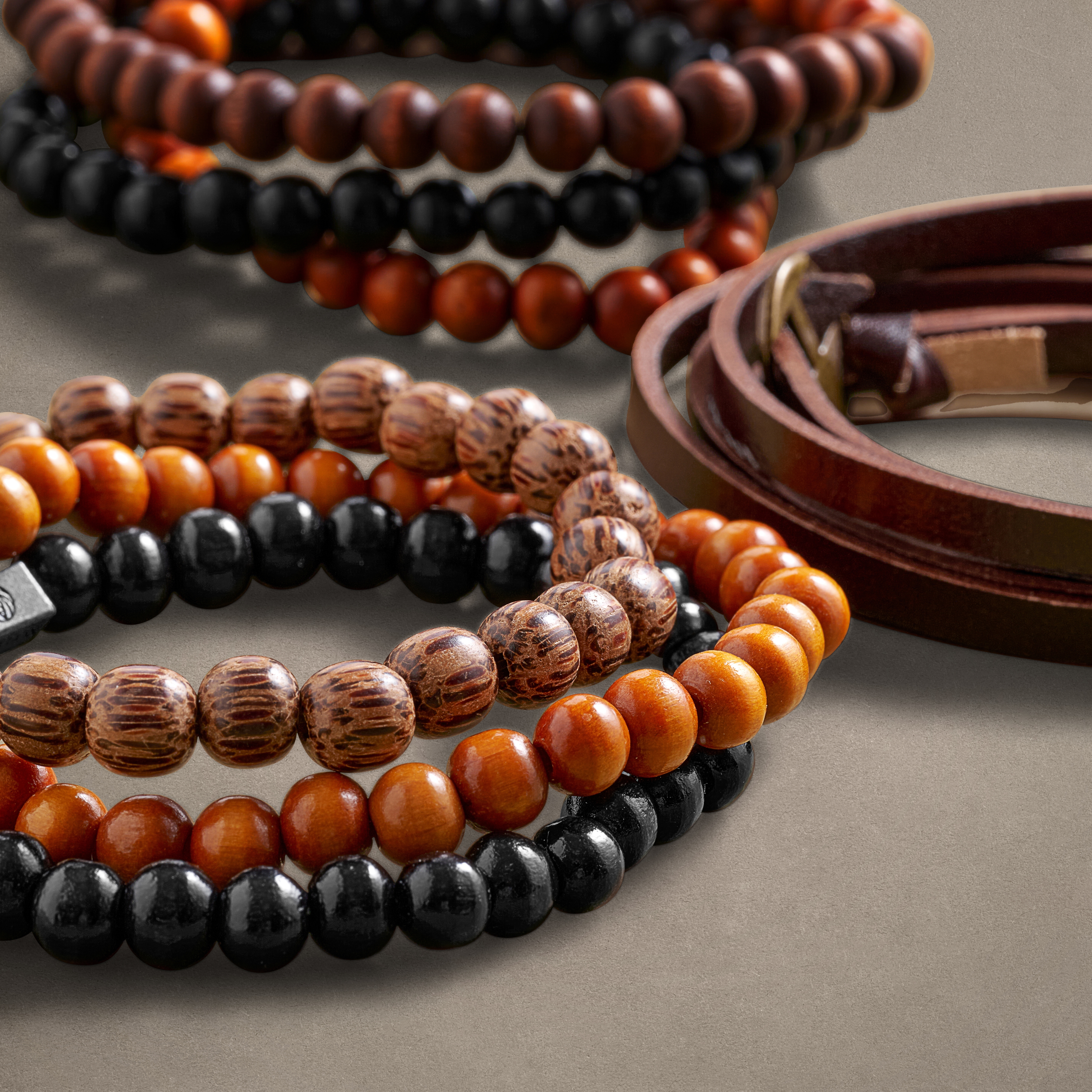 Exclusive Men's Bracelet Gift Box | Wood & Leather - 4