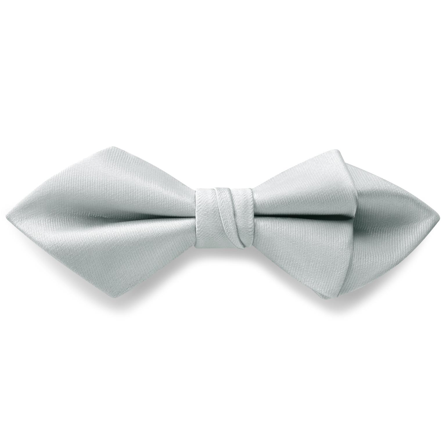 Silver-tone Pre-Tied Satin Diamond Tip Bow Tie Silver-tone Pre-Tied Satin Diamond Tip Bow Tie
