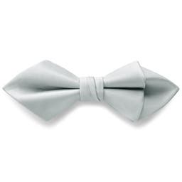 Silver-tone Pre-Tied Satin Diamond Tip Bow Tie