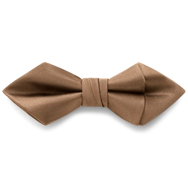 Braune vorgebundene Satin Fliege mit Diamantspitze Braune vorgebundene Satin Fliege mit Diamantspitze