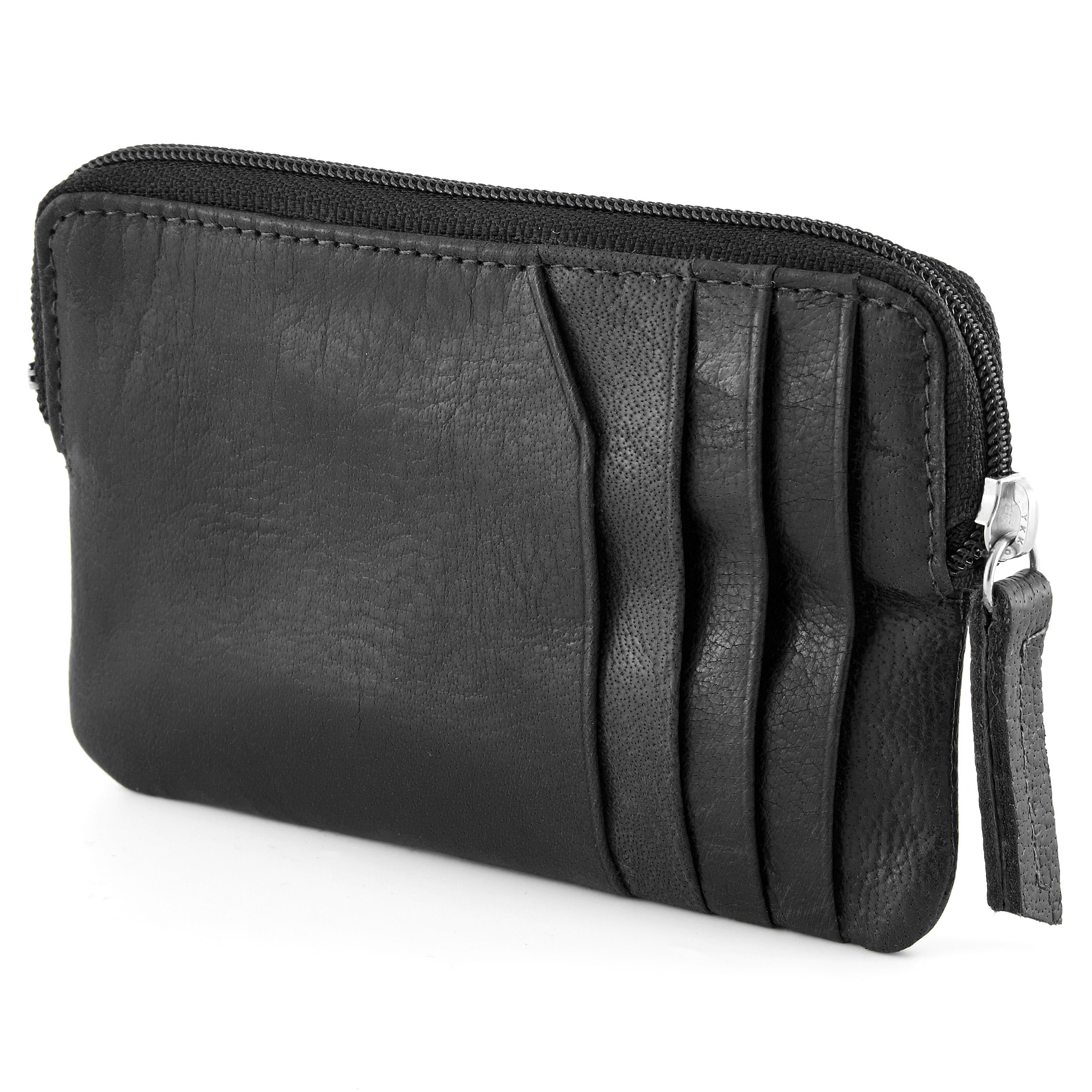 Musta California-nahkalompakko vetoketjulla  - 4