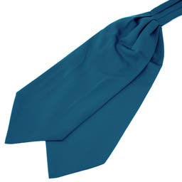 Едноцветна петроленосиня ретро вратовръзка