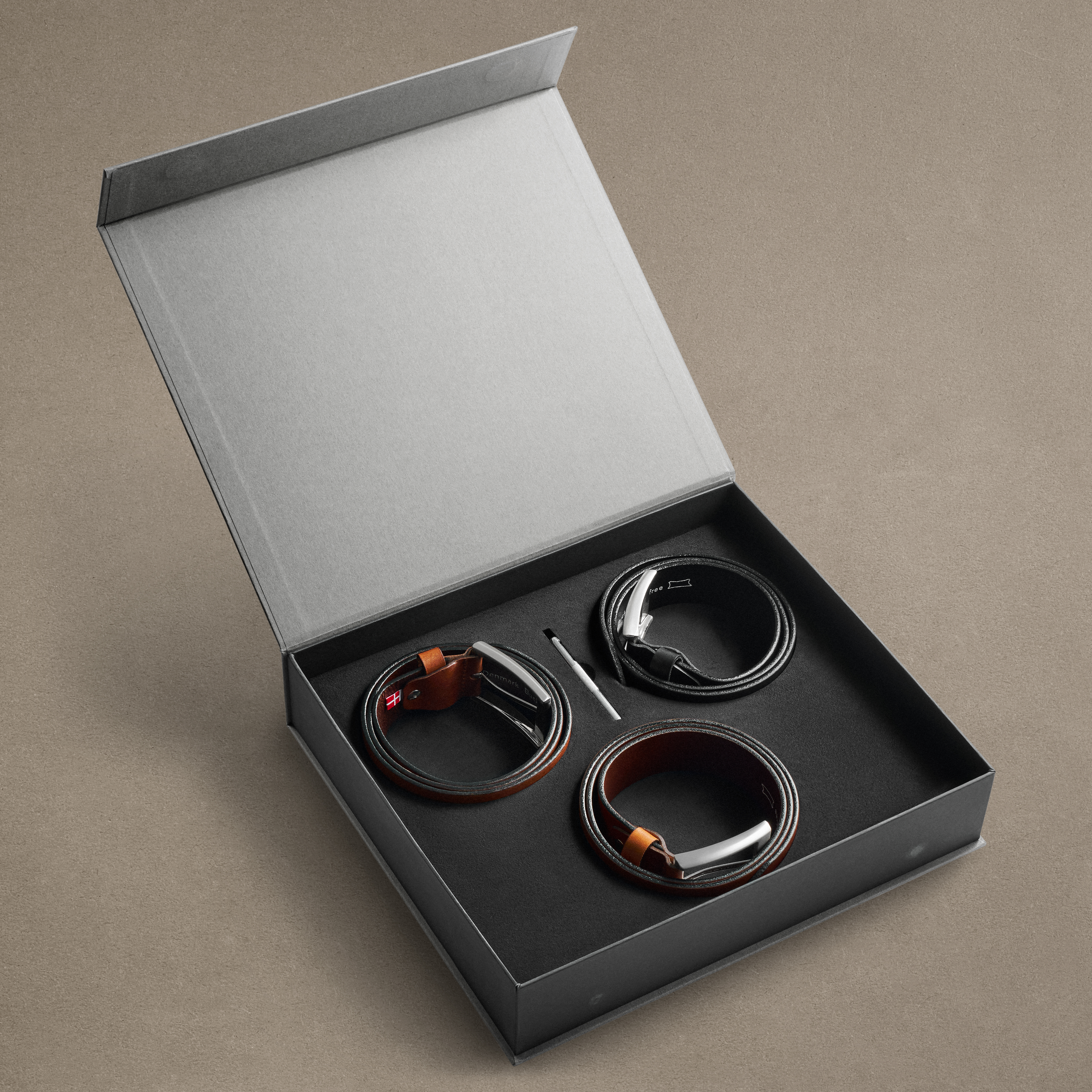 85 cm Læder Bælte Gaveæske - 3