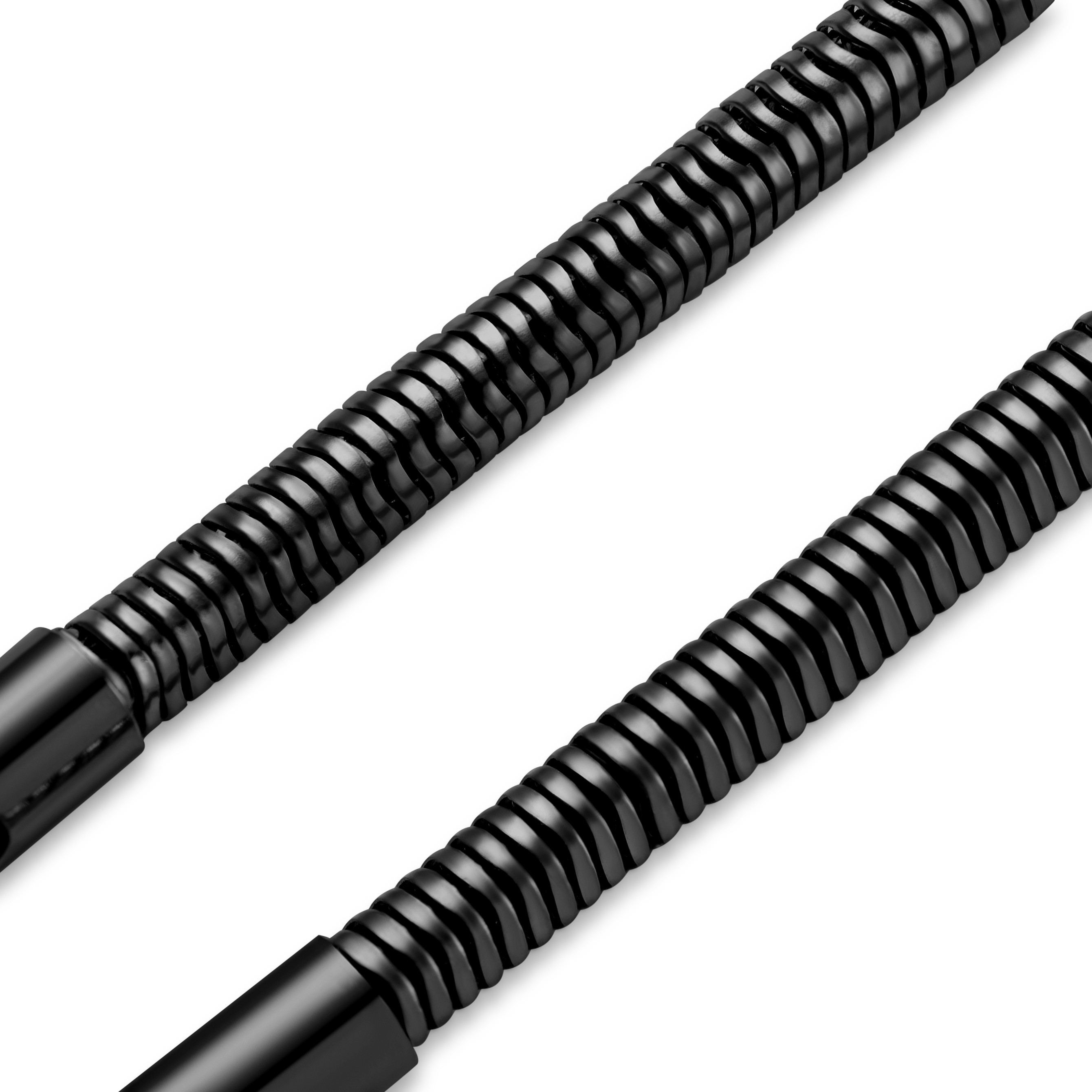 Essentials | Bracciale con catena a serpente da 4 mm nero canna di fucile - 4