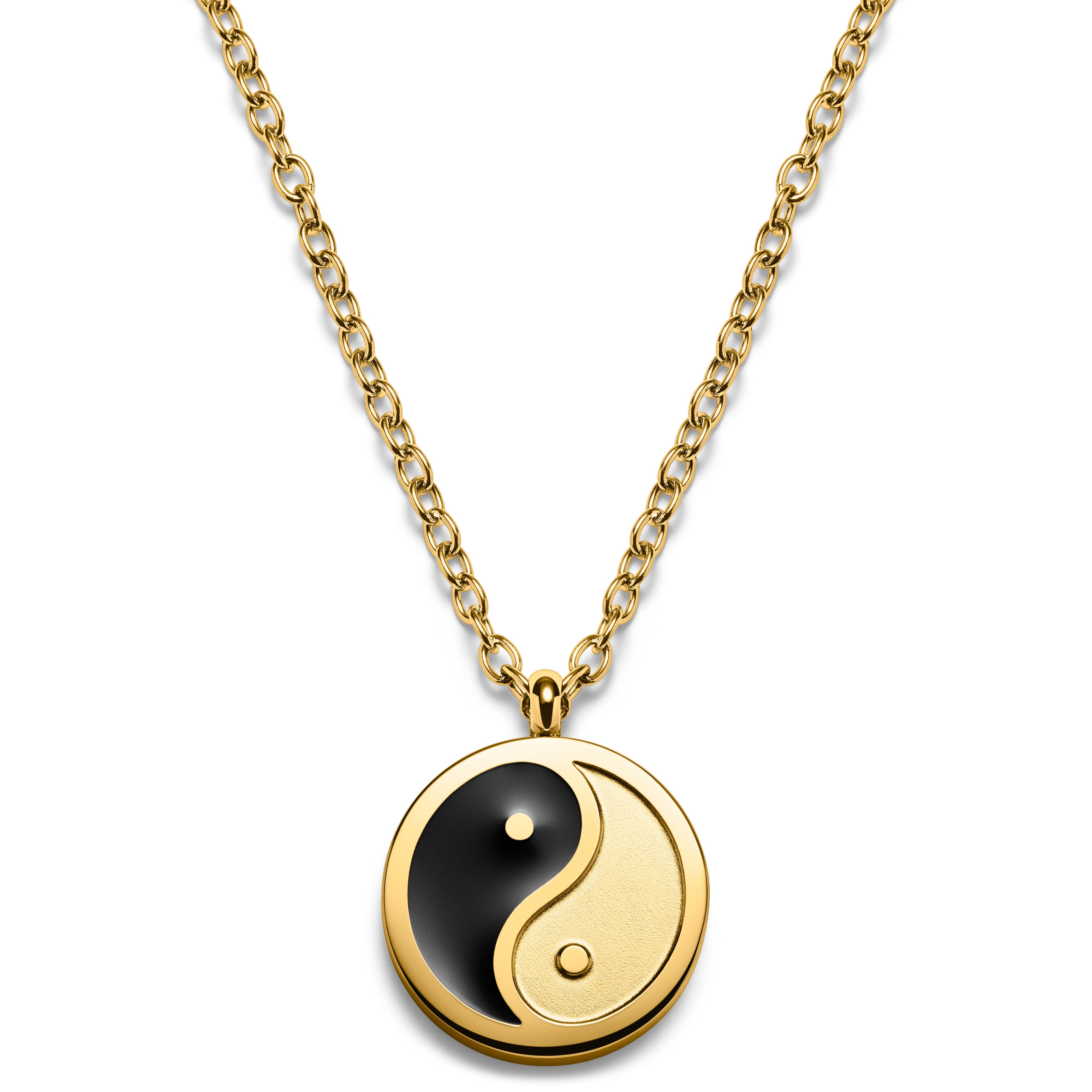 Unity | Colar Dourado com Medalha Redonda Yin e Yang